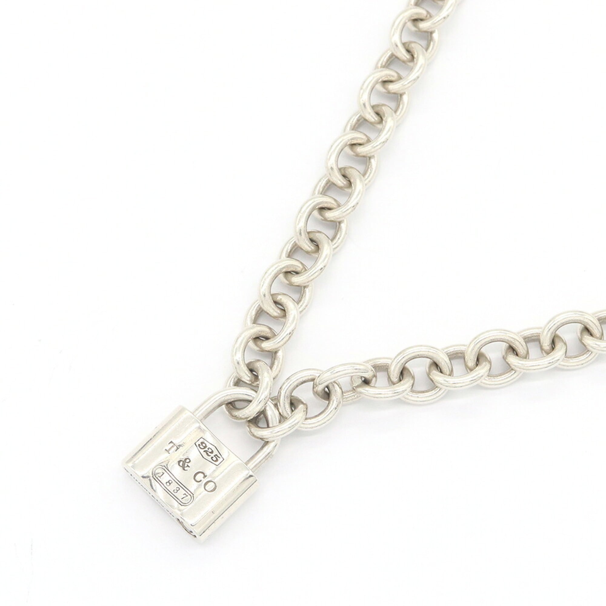 Tiffany & Co. Necklace 1837 Lock Sterling Silver 925 Key Padlock Pendant for Women