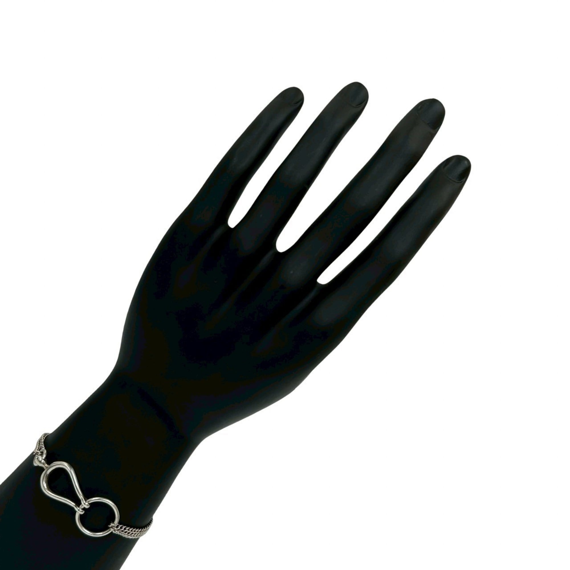 HERMES Margiela-era Arabesque Sterling Silver 925 Chain Bracelet/Bangle, 95437