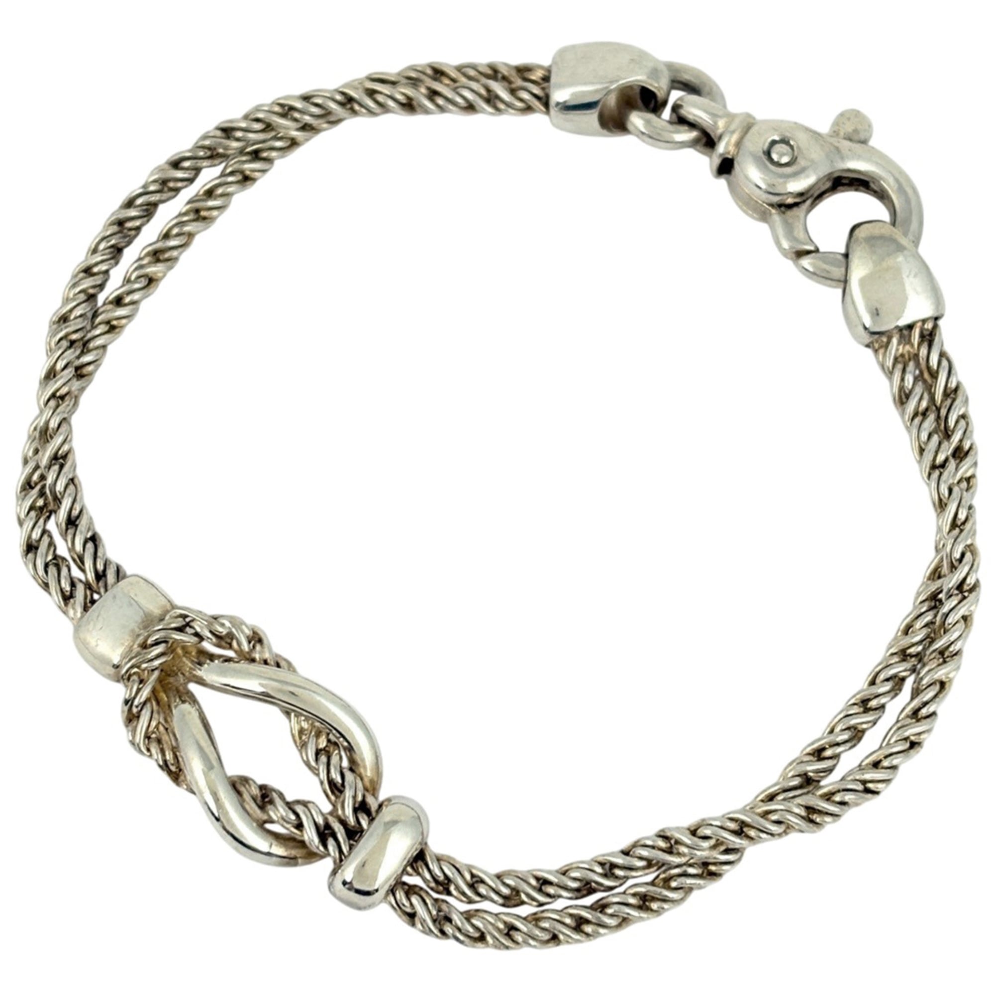 Tiffany & Co. Knot Double Rope Bracelet, Sterling Silver 925, Silver, Women\'s