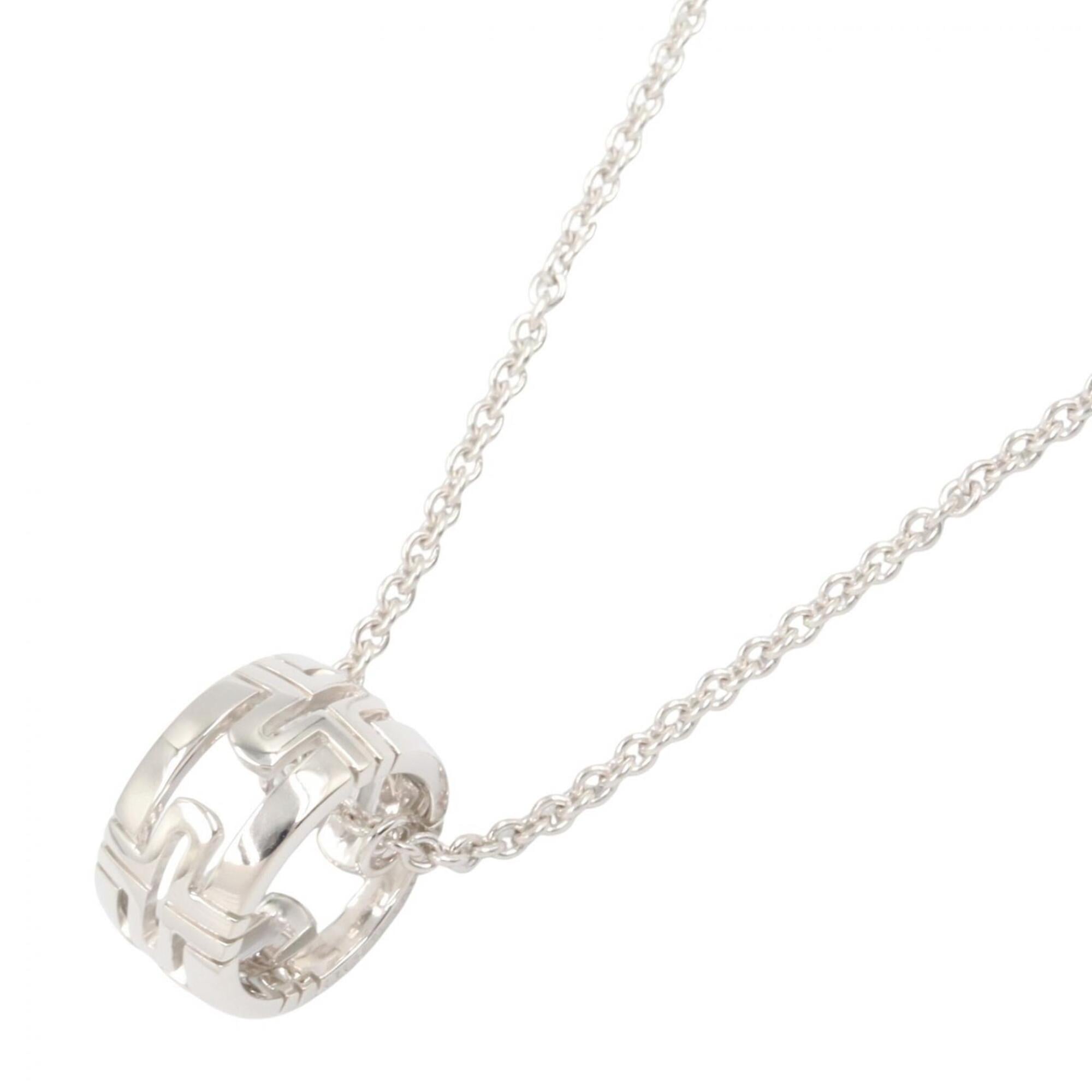 Bulgari BVLGARI Parentesi Necklace, 18KWG (White Gold), Women\'s, Silver Tone