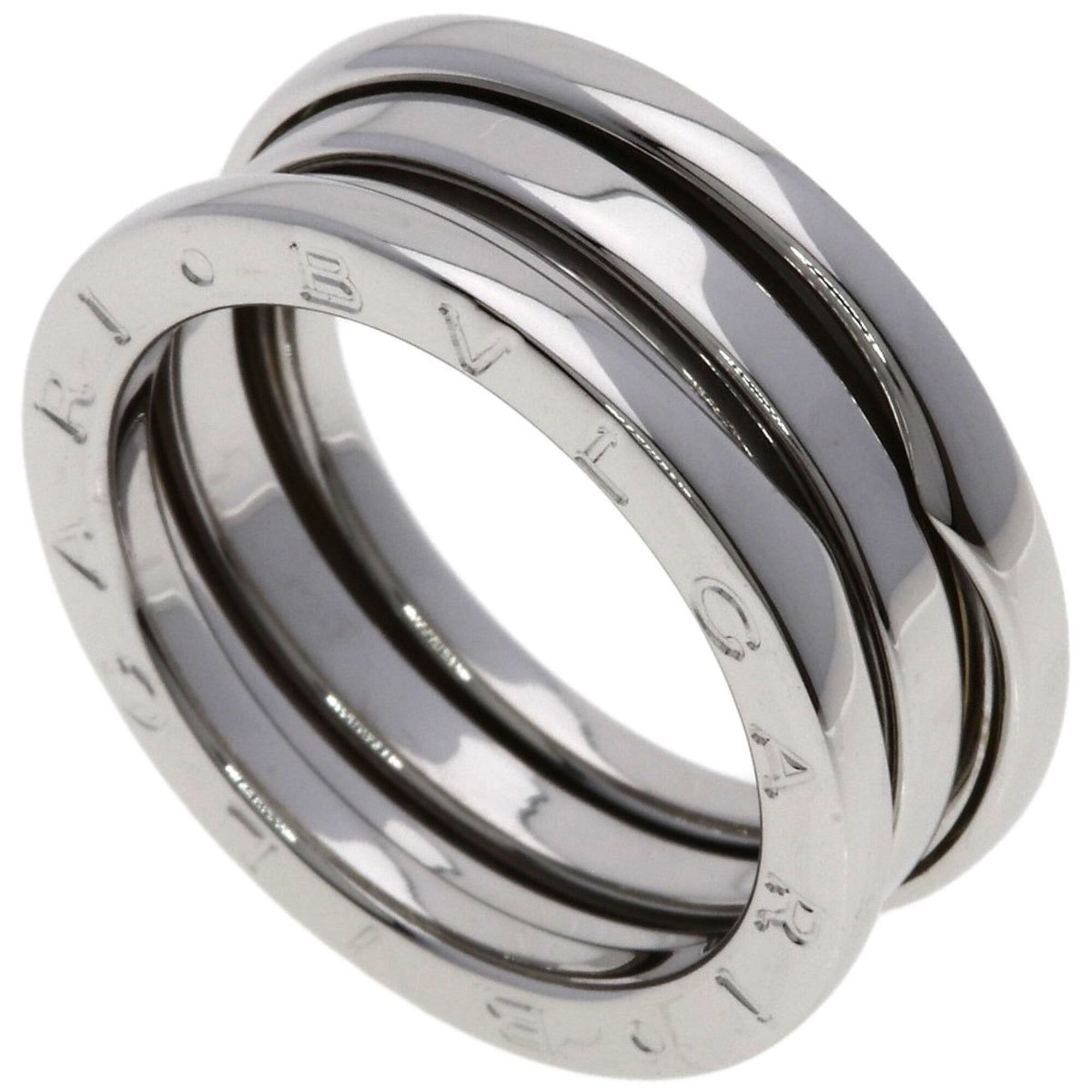 BVLGARI B-zero1 2-band ring #53, 18K white gold, women\'s.