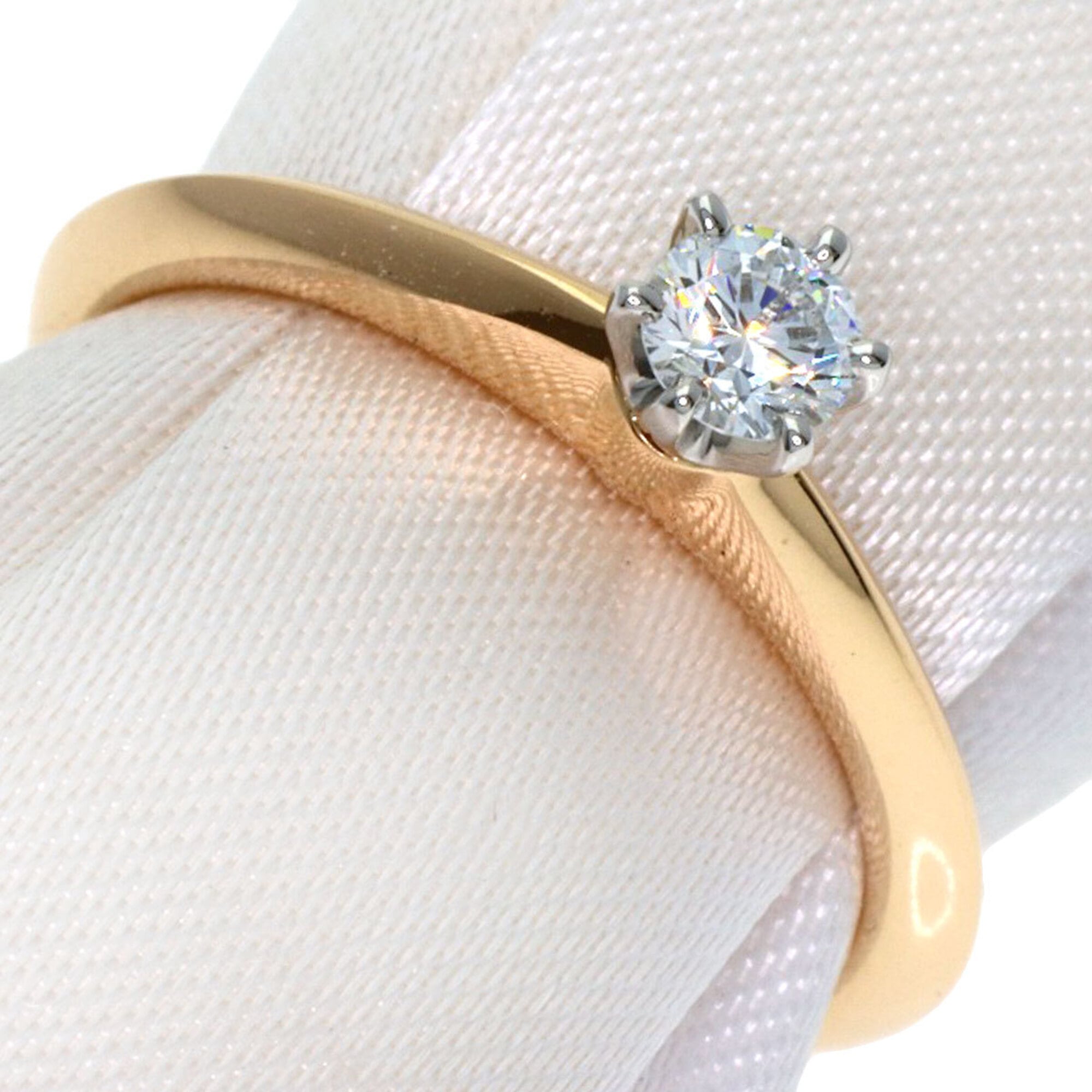 Tiffany & Co. Solitaire Diamond Ring, 18K Pink Gold/PT950, Women\'s.
