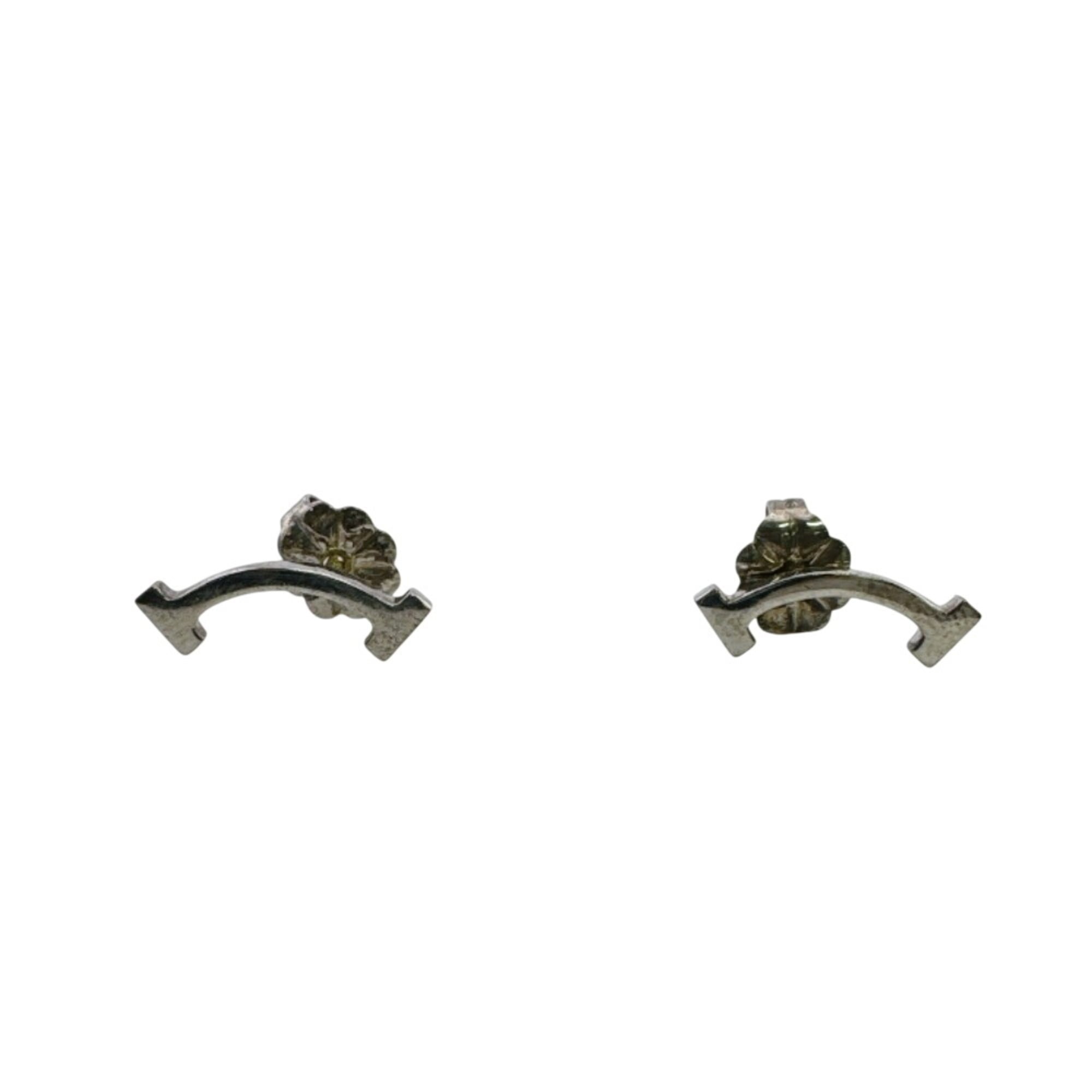 TIFFANY&Co. Tiffany T Smile Mini Stud Earrings (Pair) - Silver