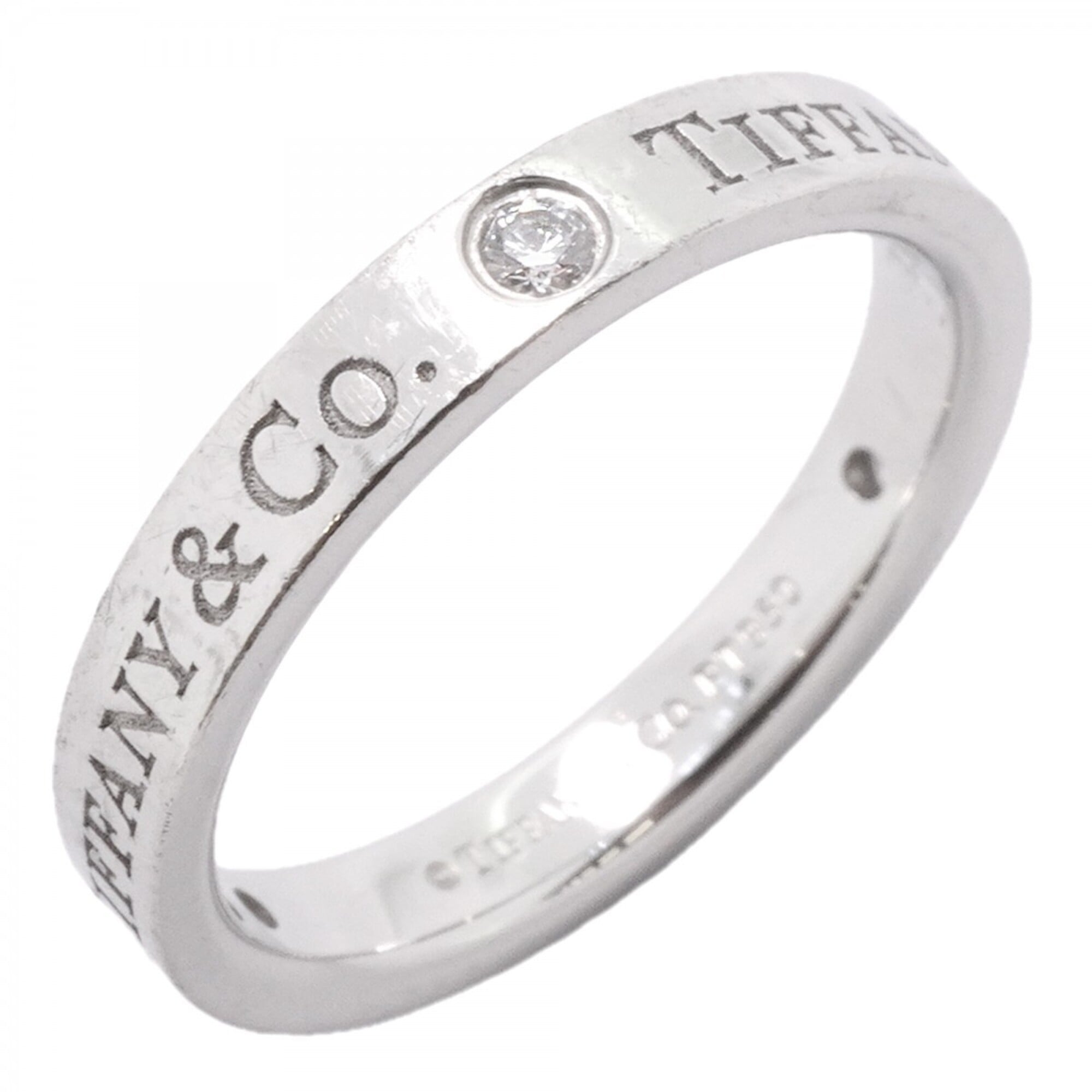 Tiffany & Co. Flat Band Ring, 3PD (Pt950) Platinum, Diamond, Size 9, Women\'s, P2984569