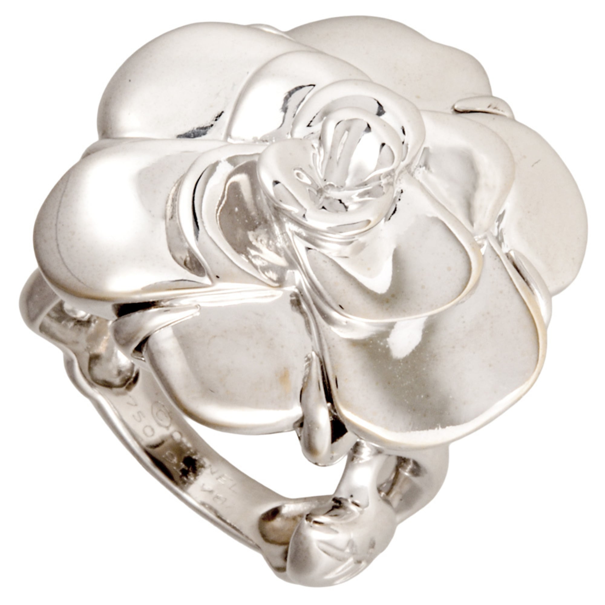 CHANEL Camellia Ring, 18K White Gold (18.4g)