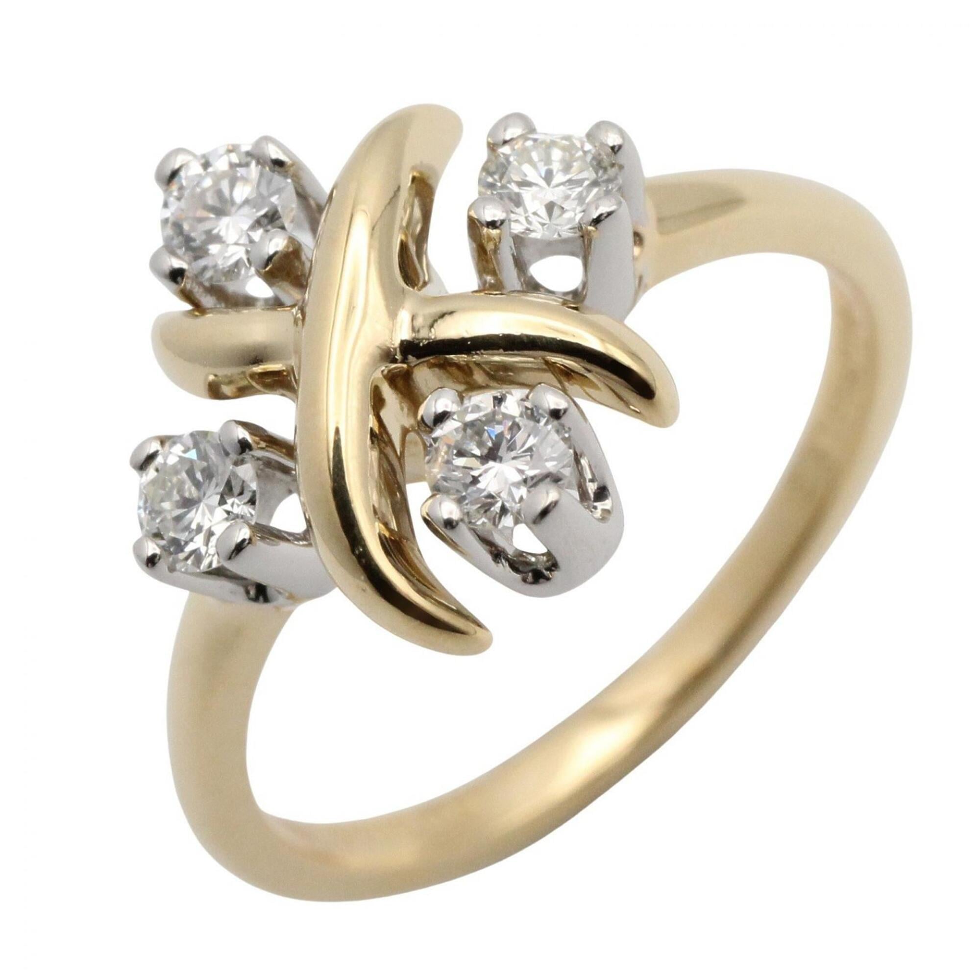 Tiffany & Co. Jean Schlumberger Ring 4PD - 18K (Yellow Gold) Pt950 Platinum Diamond for Women Clear,