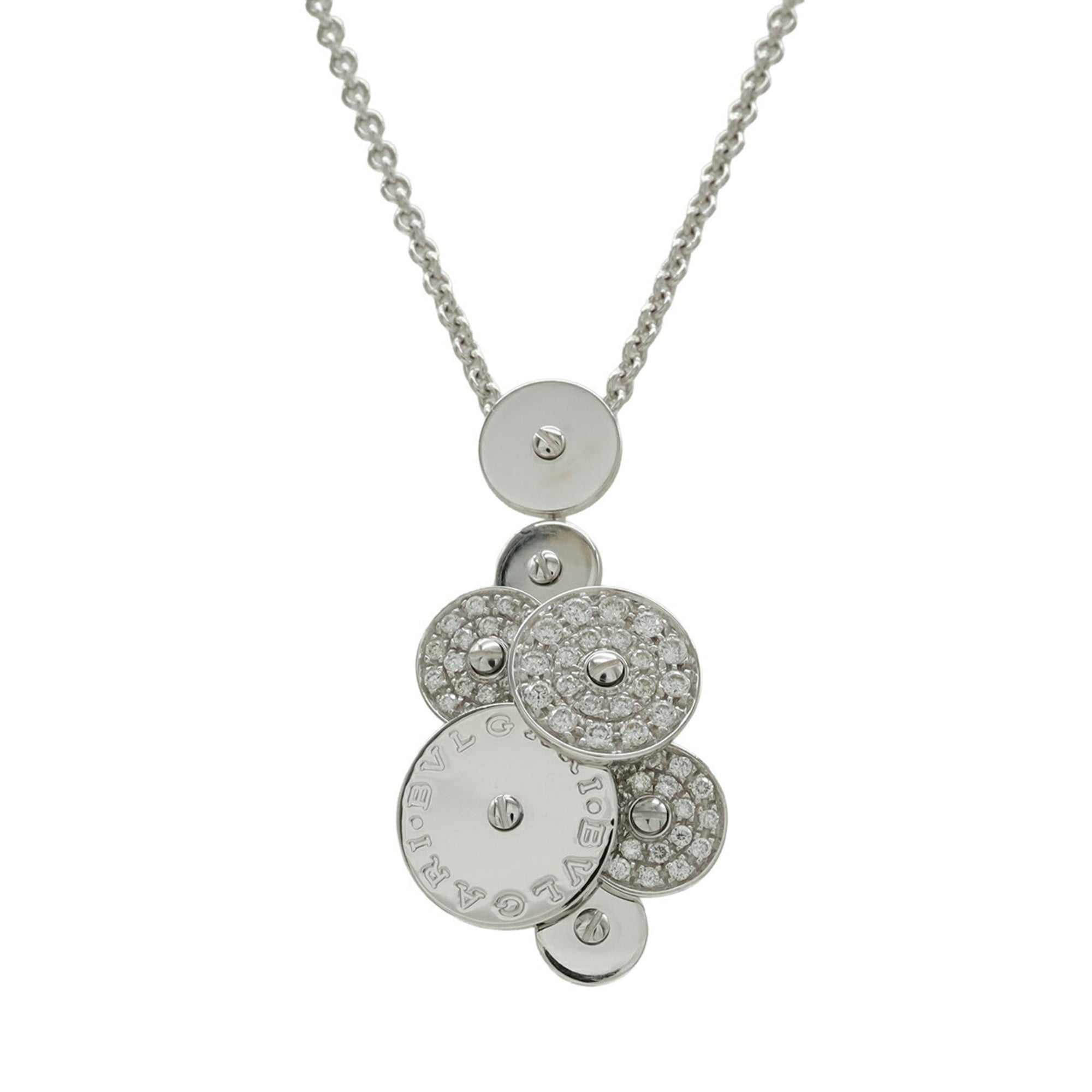 BVLGARI Bulgari Cycladi Necklace Pendant 18KWG 750WG White Gold Diamond