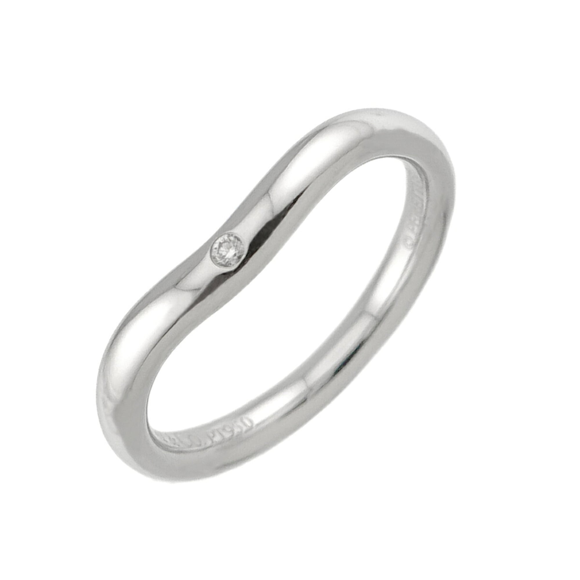 Tiffany & Co. Curved Band Ring with Diamonds, Platinum.