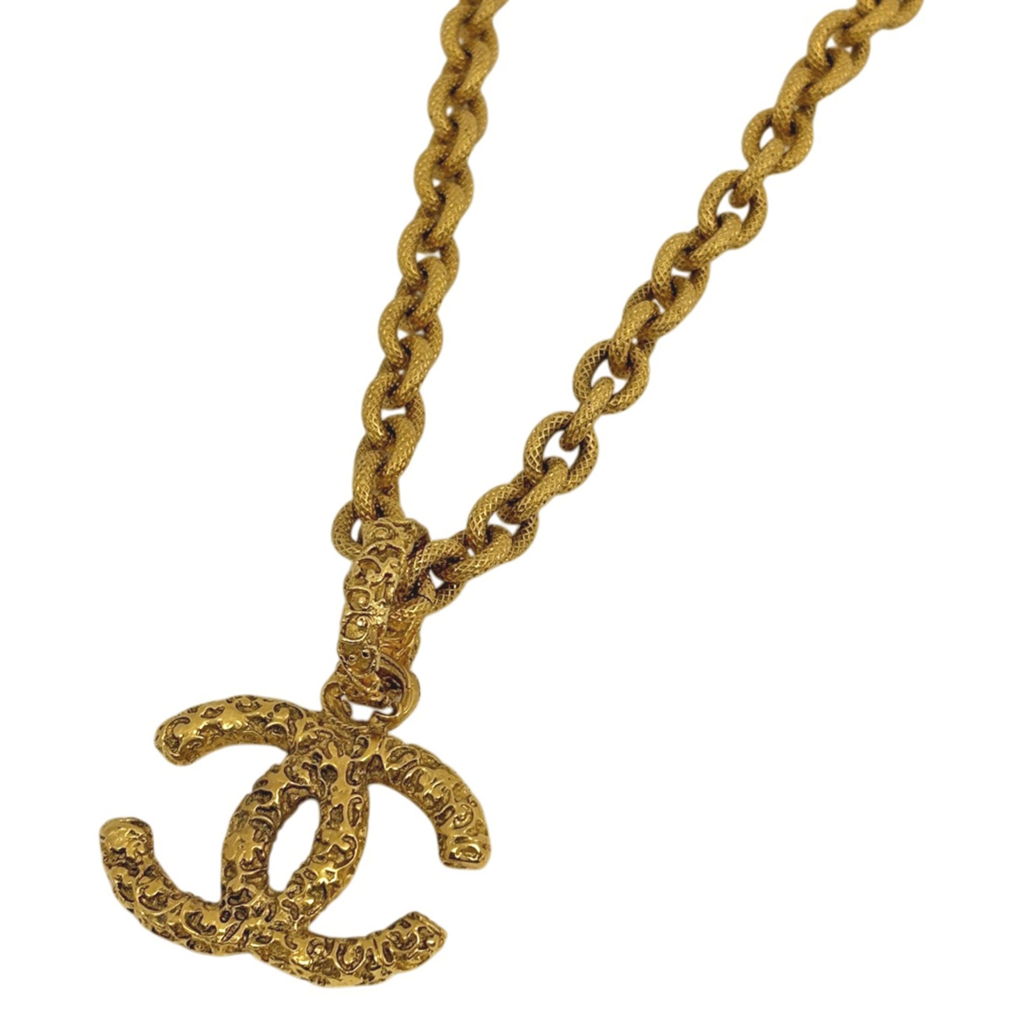 Chanel Coco Mark Chain Necklace GP Gold Women\'s