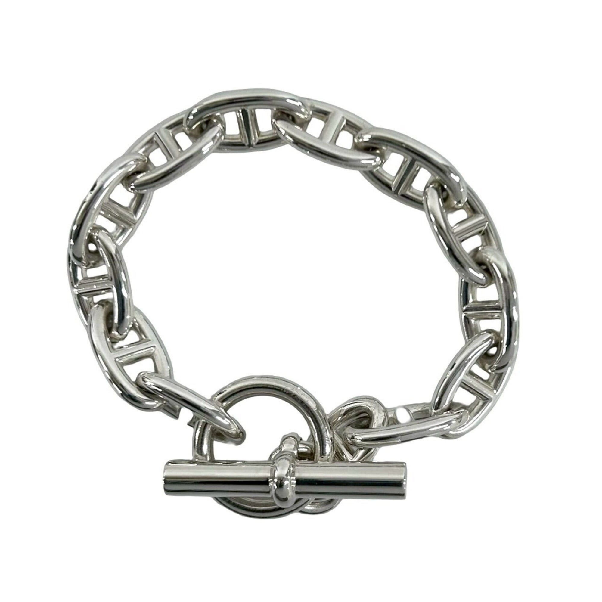 HERMES Chaine d\'Ancre GM 13-link Sterling Silver 925 Chain Bracelet Accessory -0423