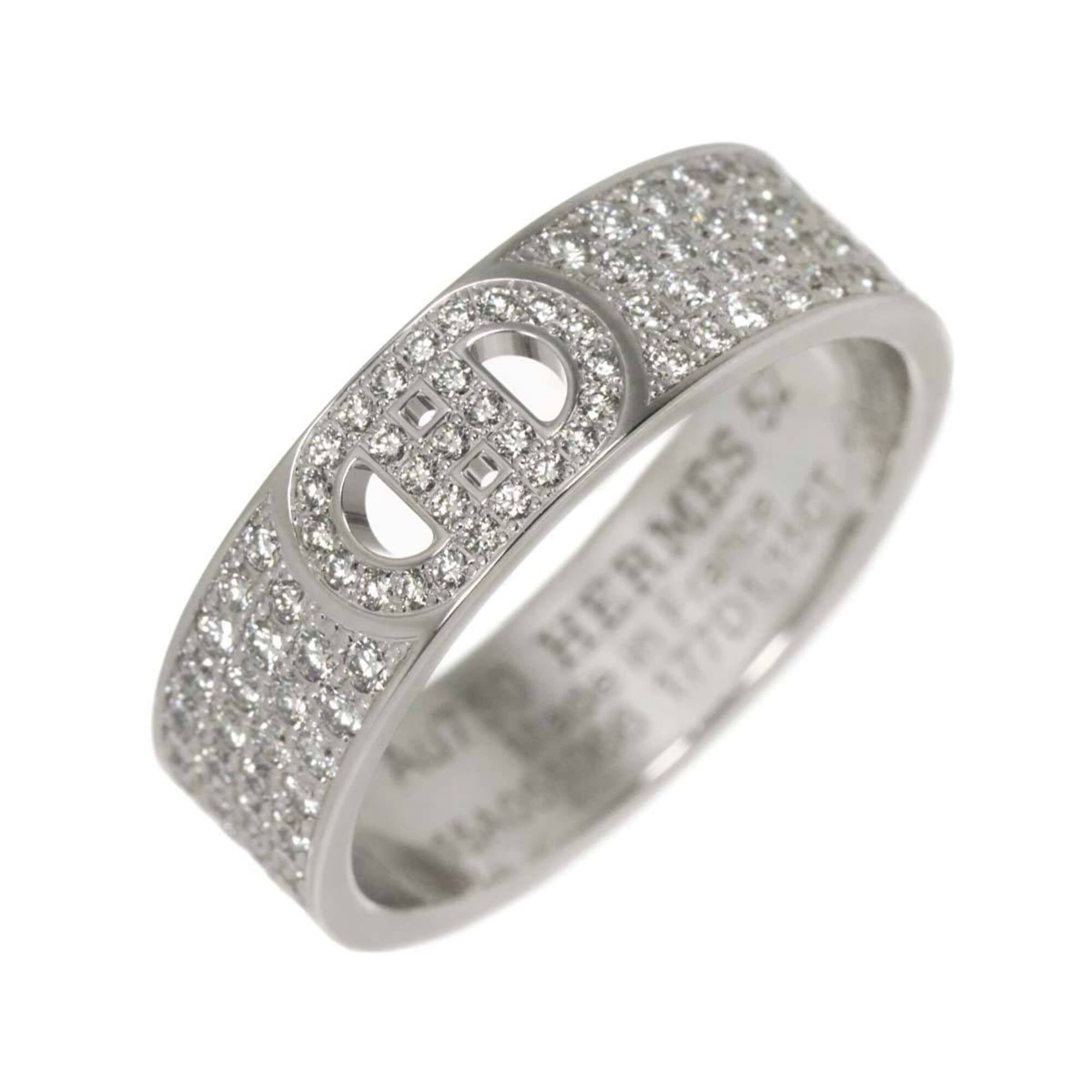 Hermes H Dunkle #52 Ring with 1.15ct Diamond in 18K White Gold.