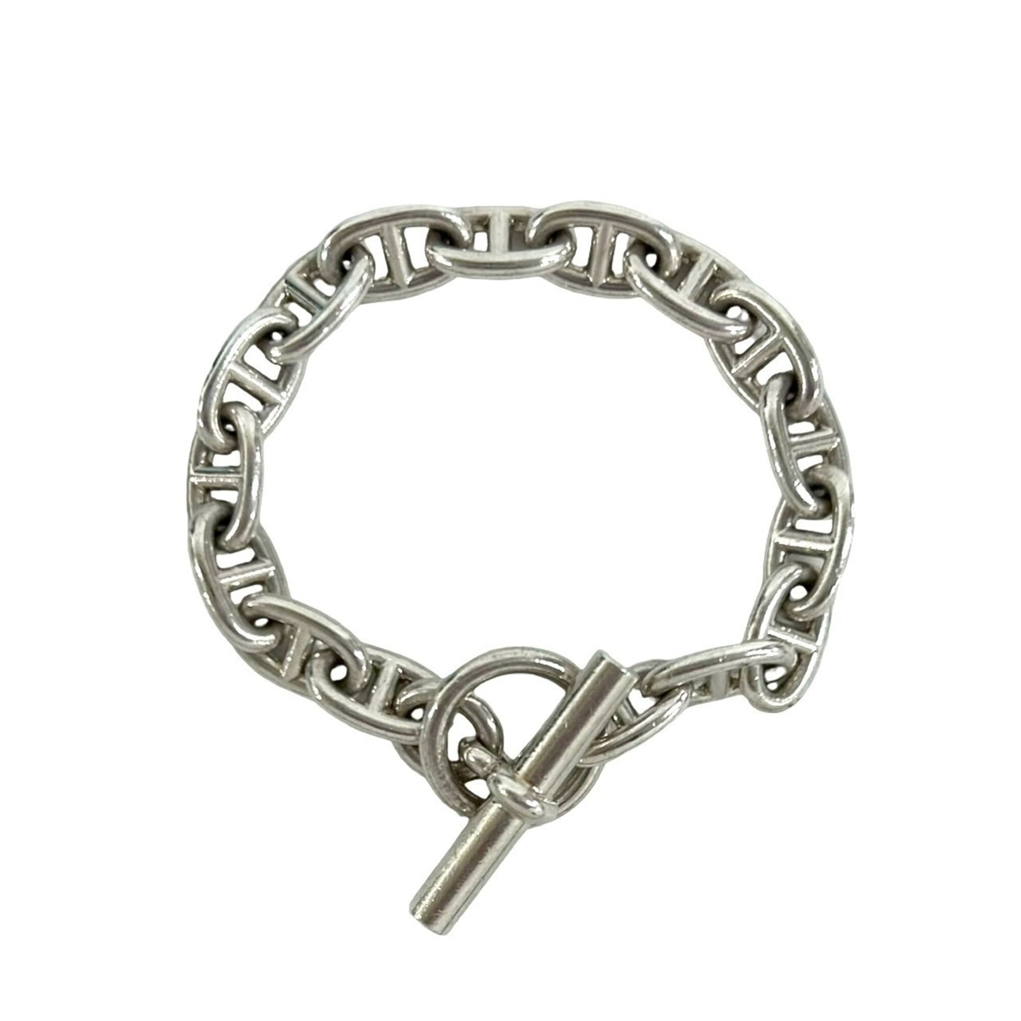 HERMES Chaine d\'Ancre MM 16-link Sterling Silver 925 Bracelet Chain Accessory -0423