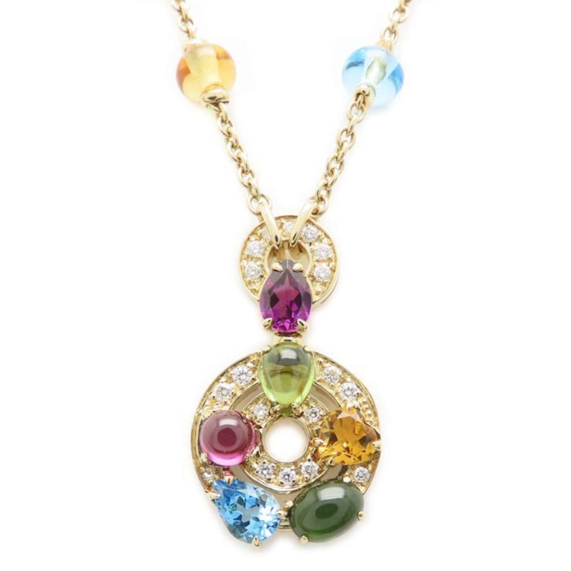 BVLGARI Bulgari Astrale Cerchi Necklace Diamond Multi-Stone 18K Yellow Gold Women\'s 295512