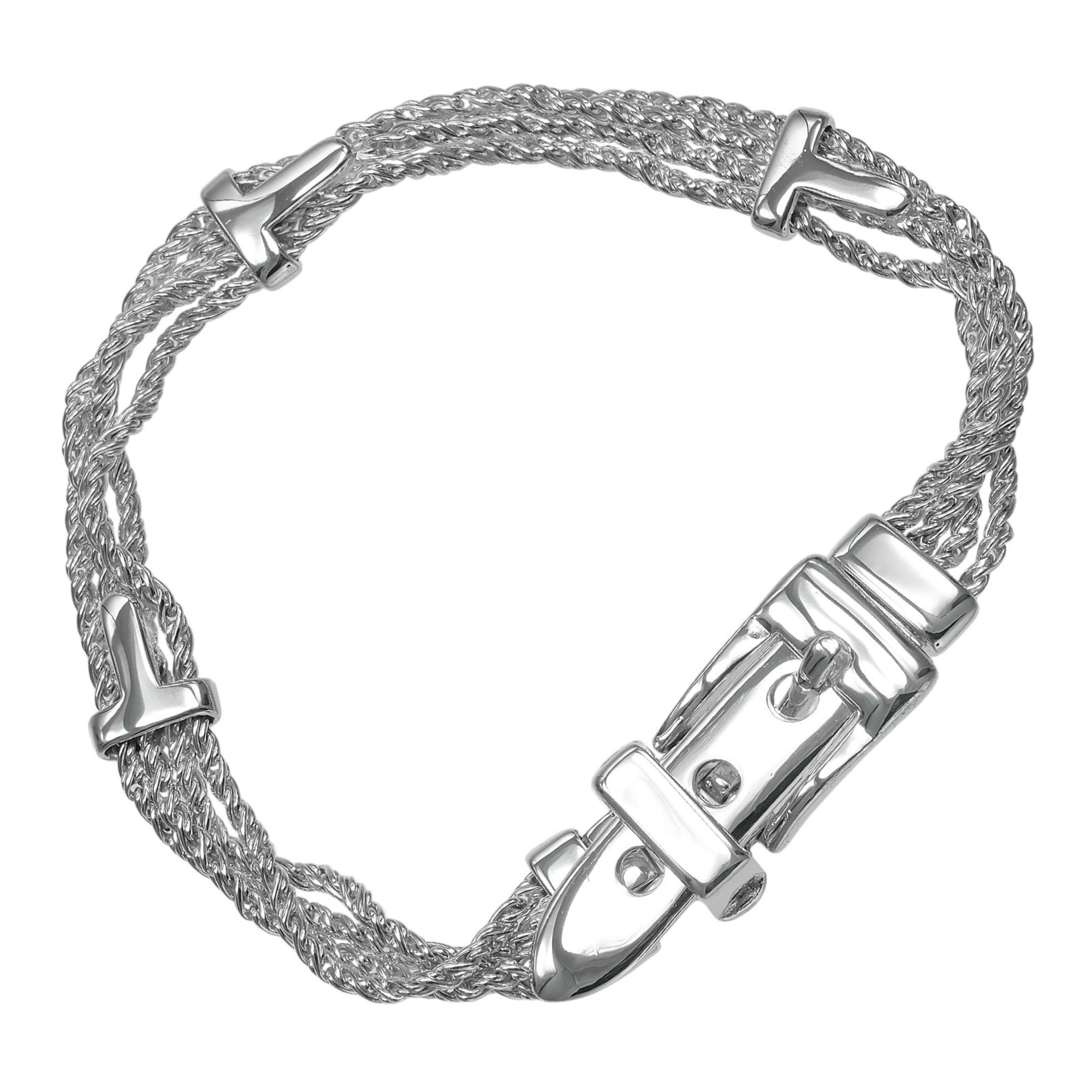 Tiffany & Co. T-Rope Buckle Motif Bracelet, Sterling Silver 925, Approx. 19.3g.