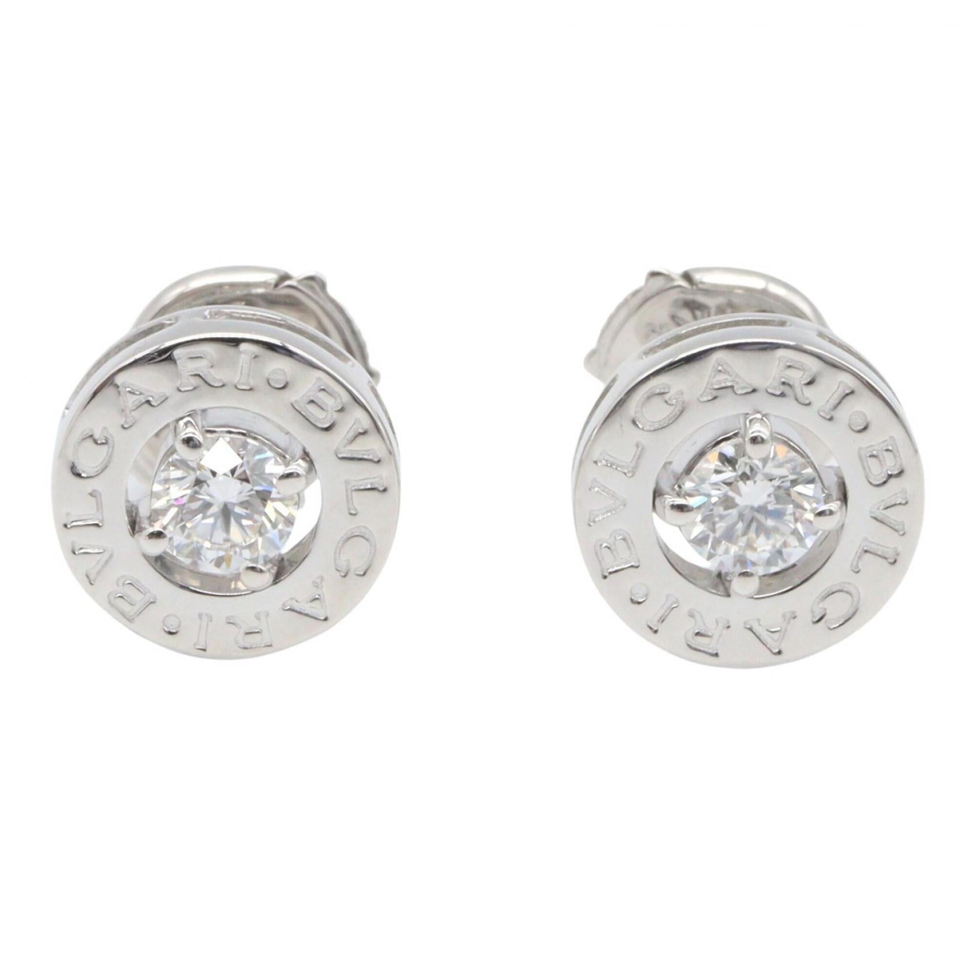 BVLGARI Bulgari Diamond Earrings, 18K White Gold (18KWG), Diamond, Women\'s, Silver/Clear Tone, Item