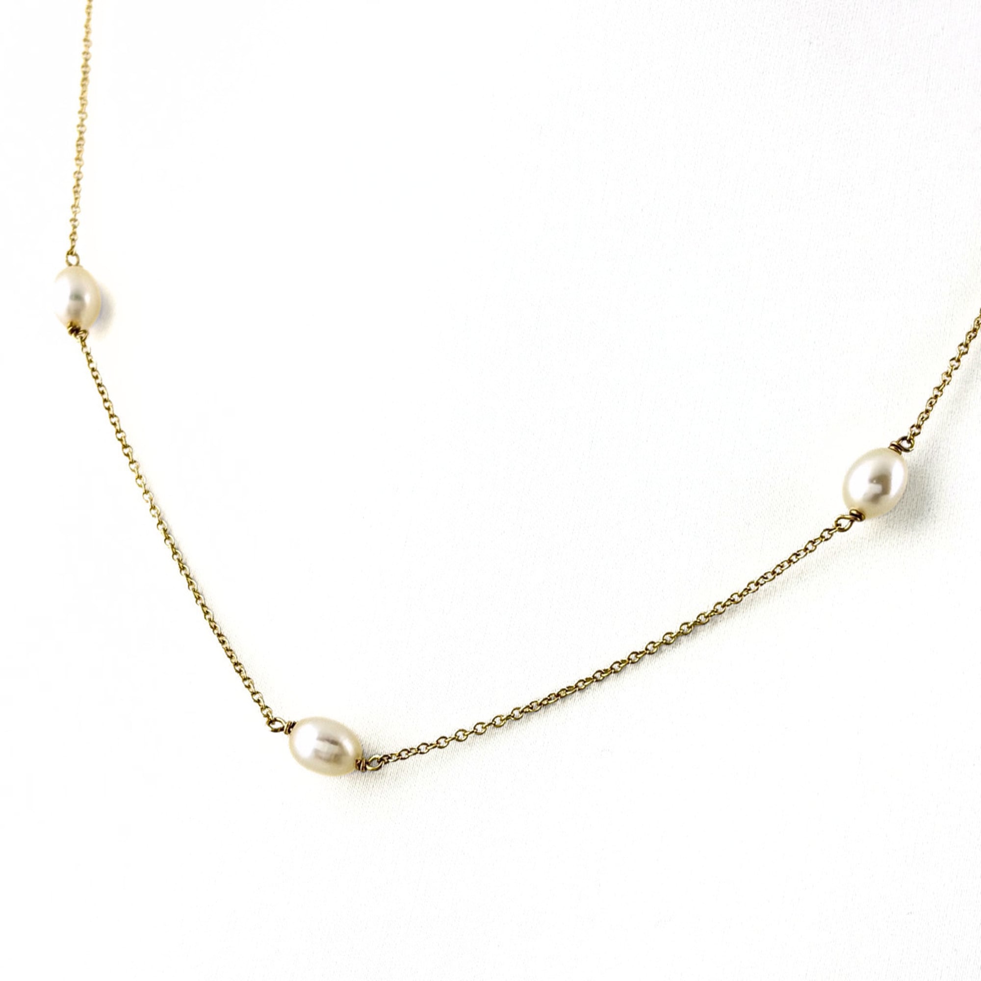 Tiffany & Co. Pearl Necklace, Yellow Gold (YG), 750 Women\'s