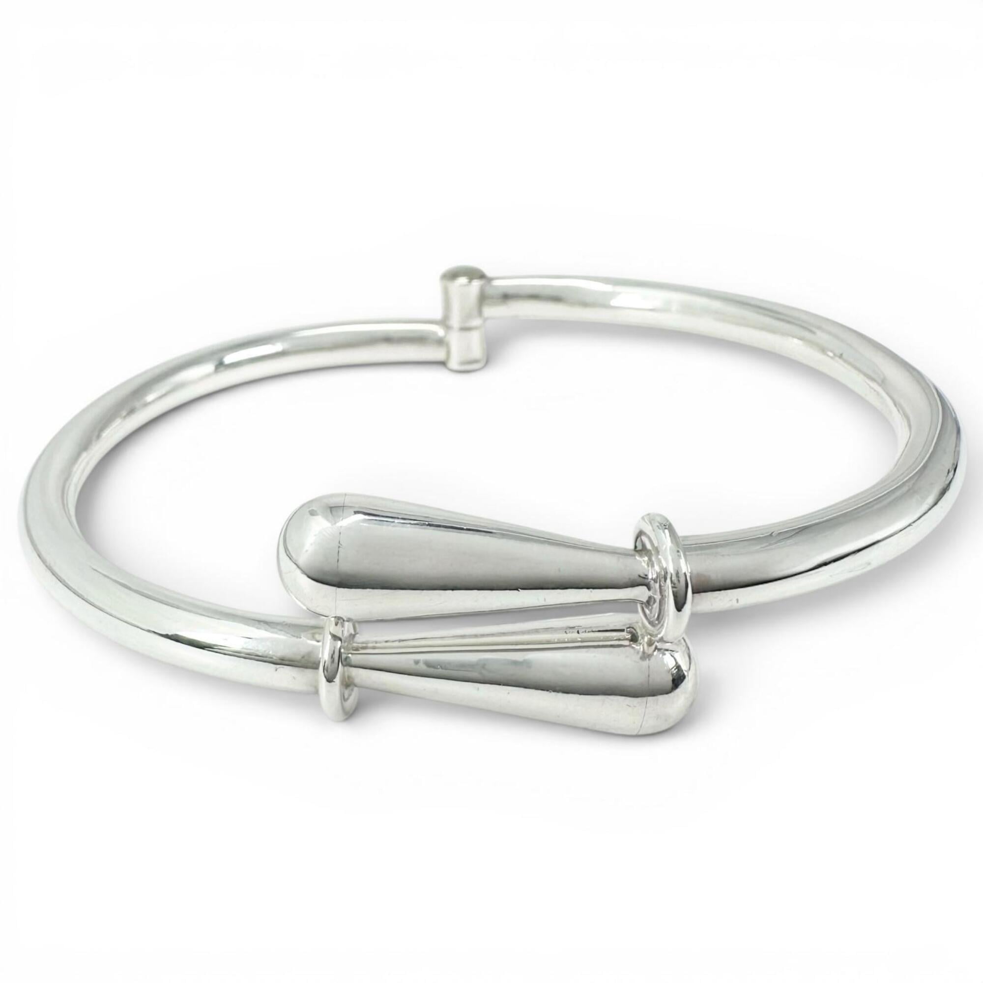 TIFFANY&Co. Tiffany Mexican Hinge SV925 Vintage Bypass Design Bangle Silver Weight 26g Men\'s