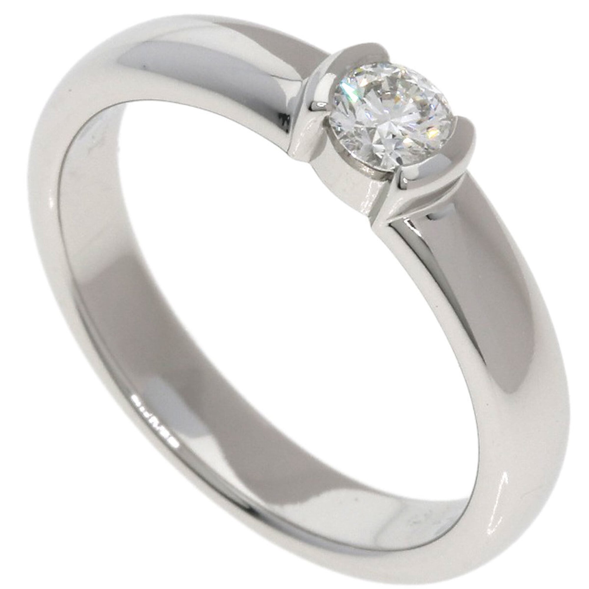 Tiffany & Co. Dots Solitaire Diamond Ring, Platinum PT950, Women\'s.