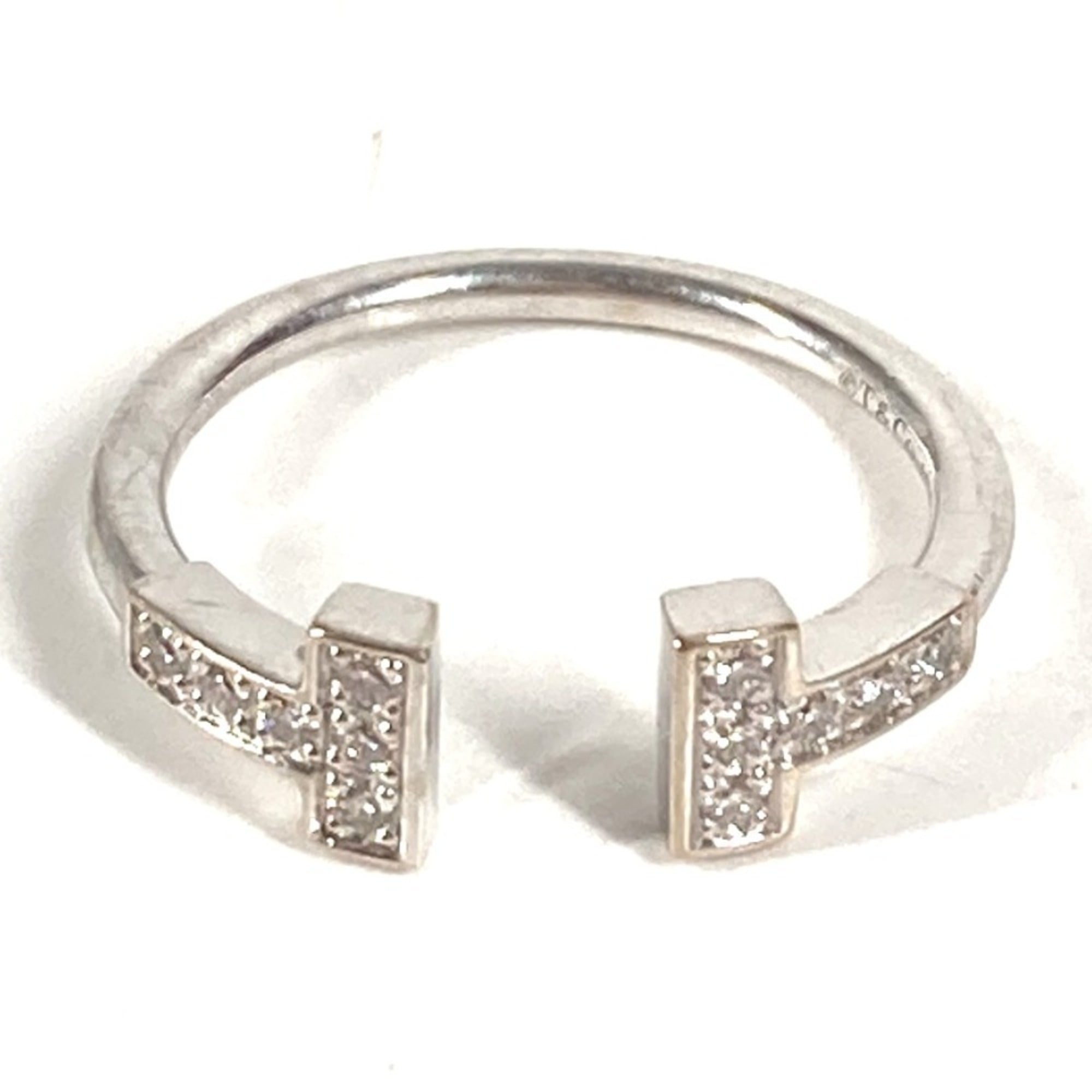 TIFFANY&Co. Tiffany & Co. Jewelry Accessories T Wire Diamond Logo 750 Gold 18K Ring Au750 Women\'s S