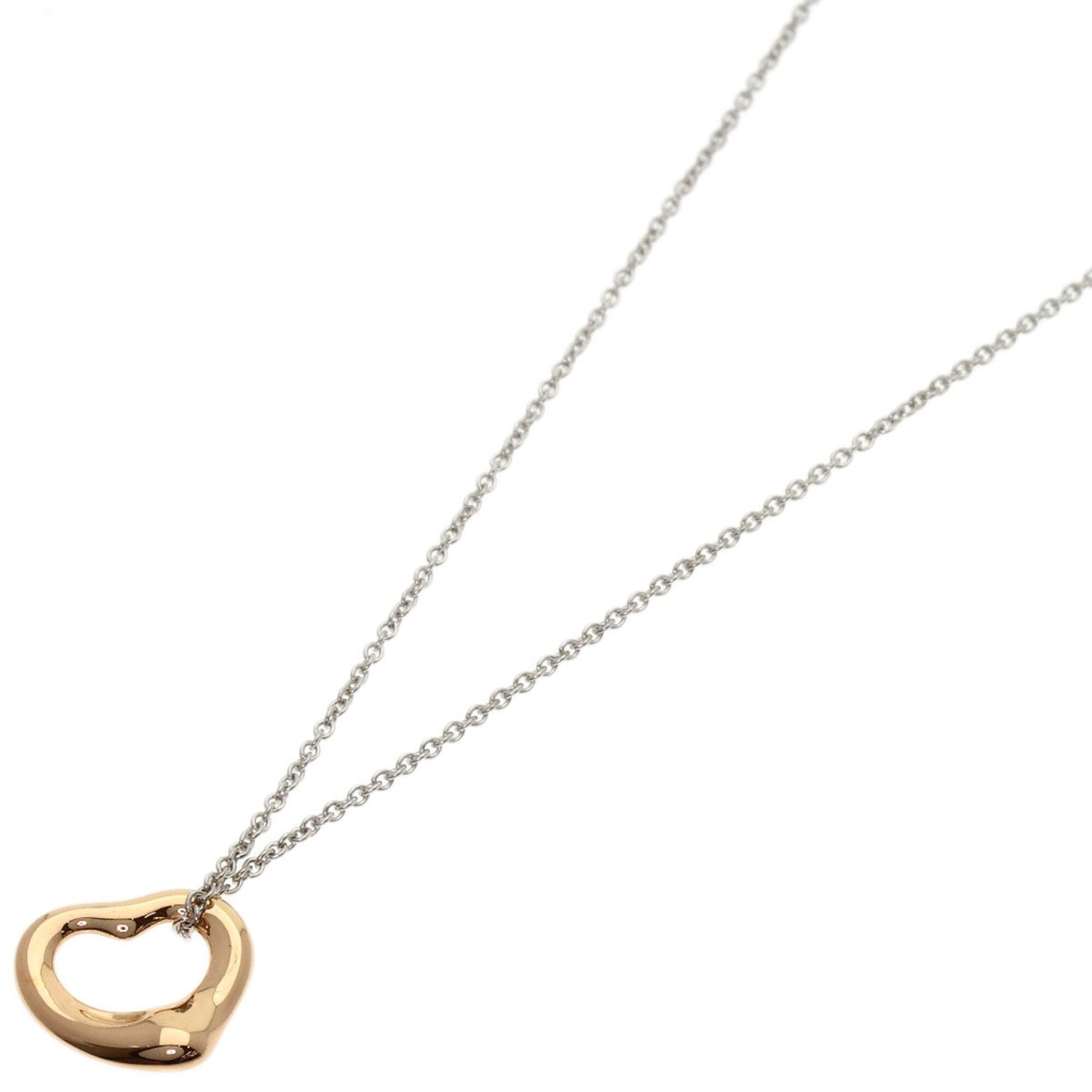 Tiffany & Co. Open Heart Necklace, 18K Pink Gold/18K White Gold, Women\'s.