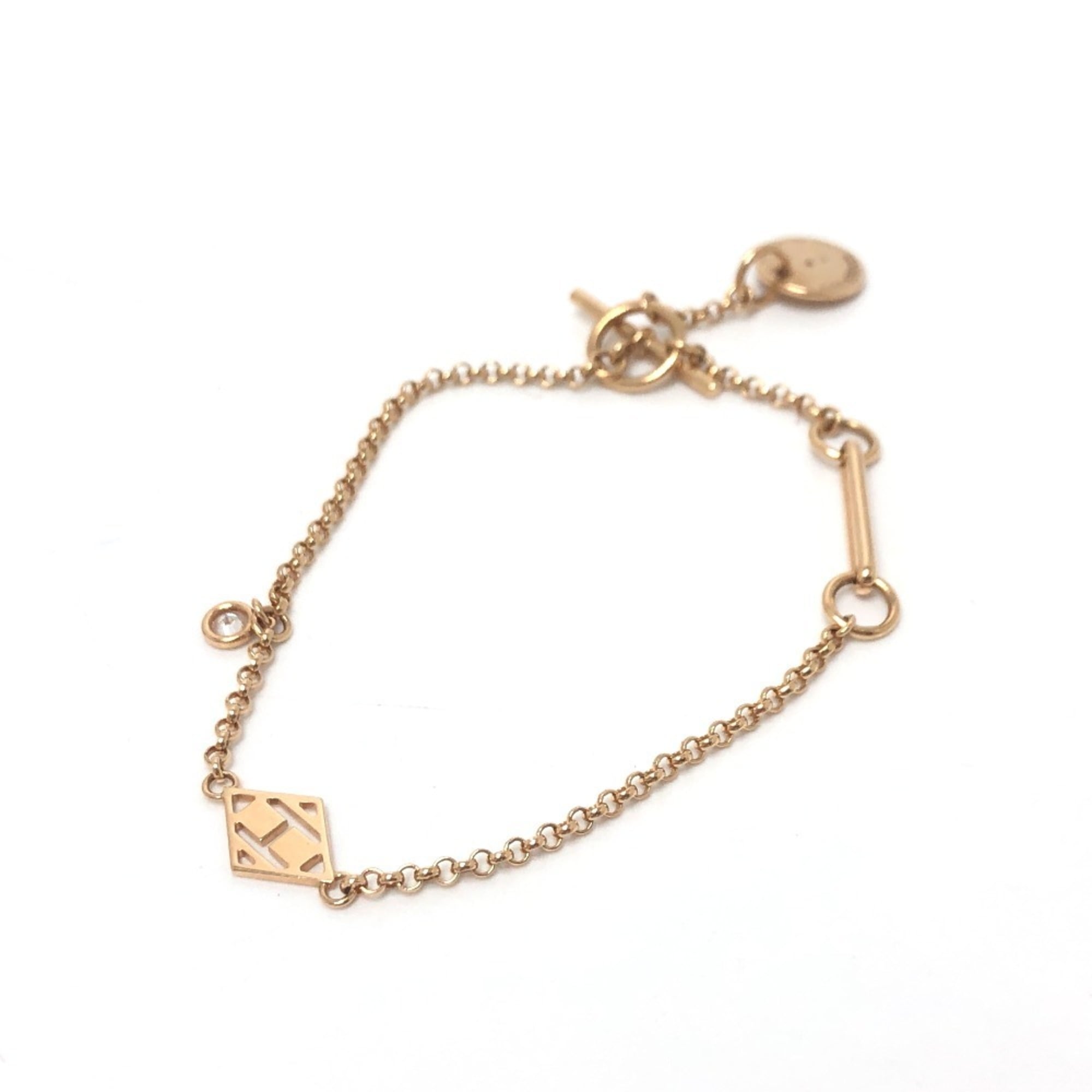 HERMES Hermes Bracelet Gunbird Clou de Sel H Bar Toggle Clasp K18PG Women\'s Gold