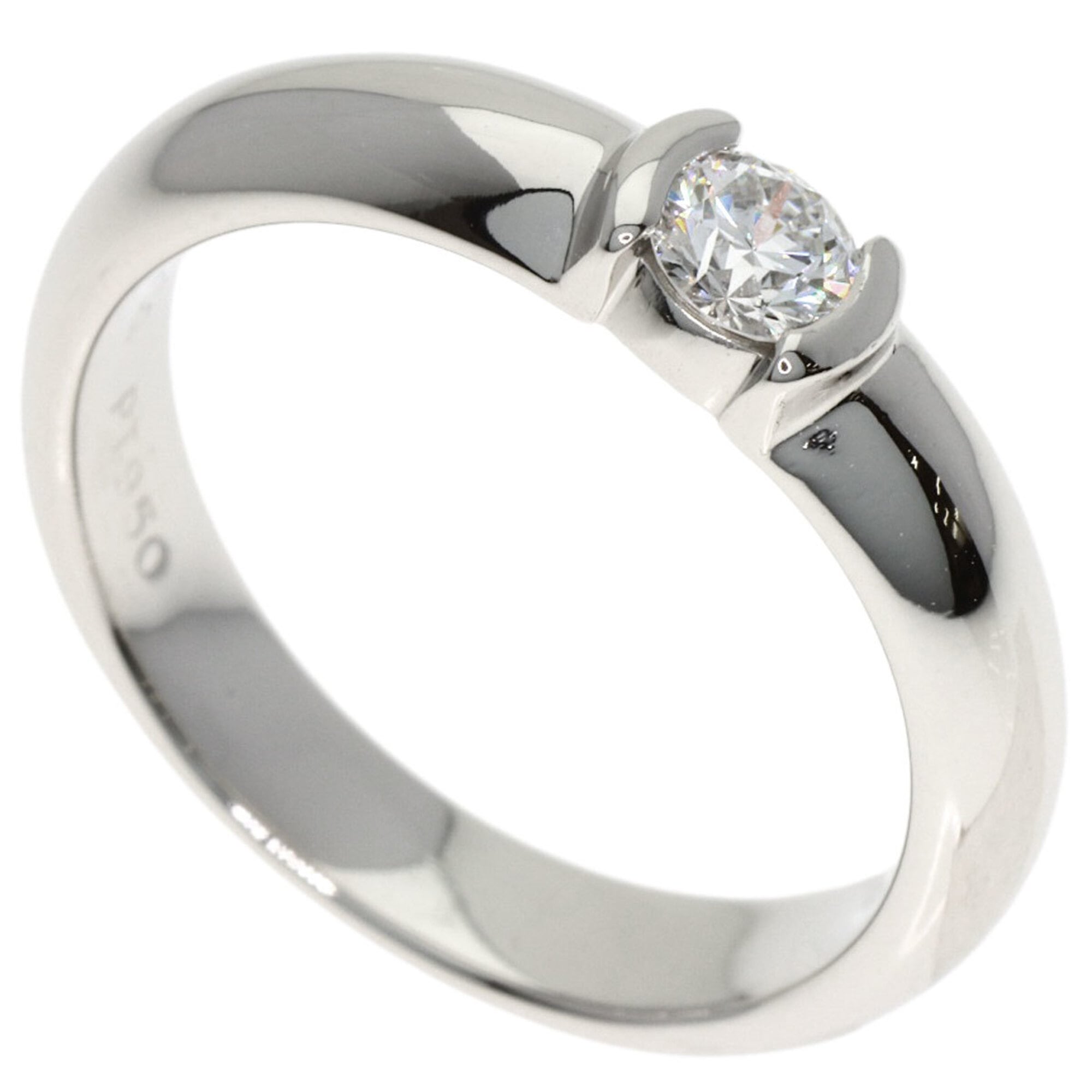 Tiffany & Co. Dots Solitaire Diamond Ring, F-VS2 Clarity, Platinum PT950, Women\'s Ring.