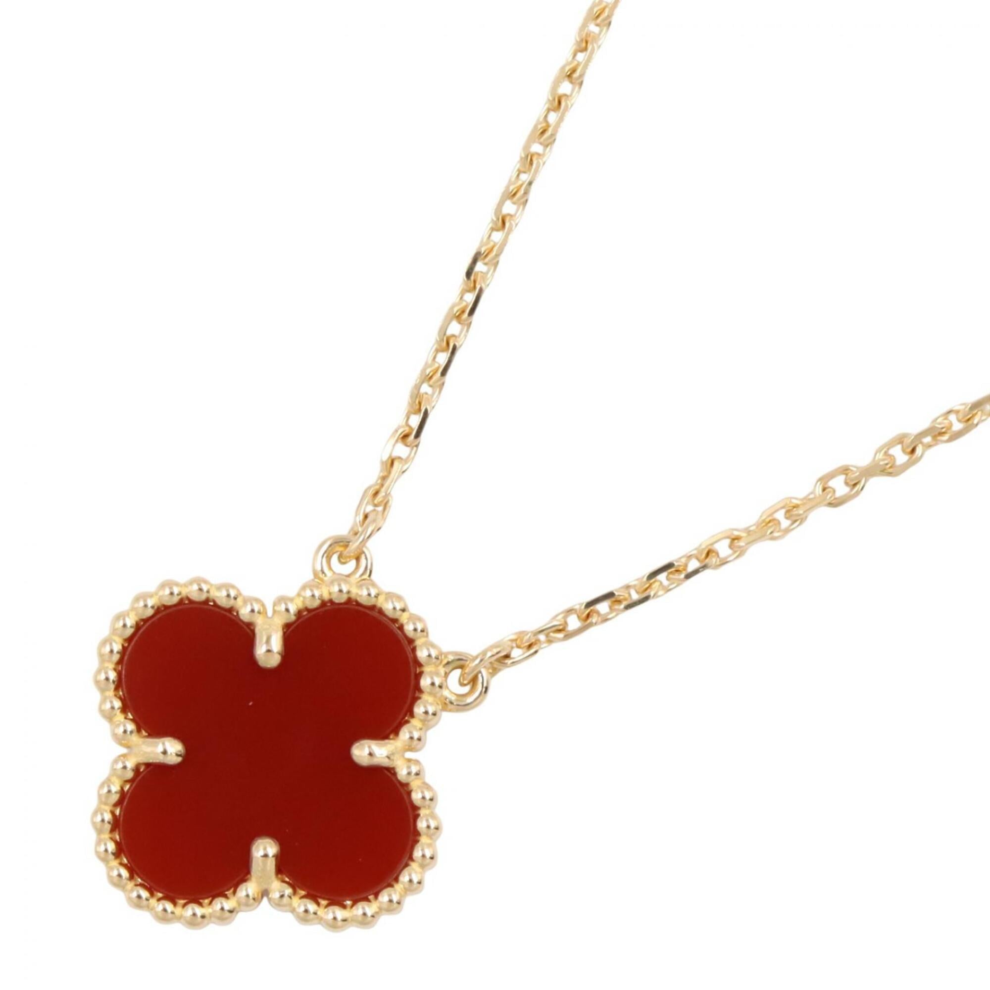 Van Cleef & Arpels Vintage Alhambra Necklace, Carnelian 18K (Yellow Gold), Carnelian, Women\'s, Gold