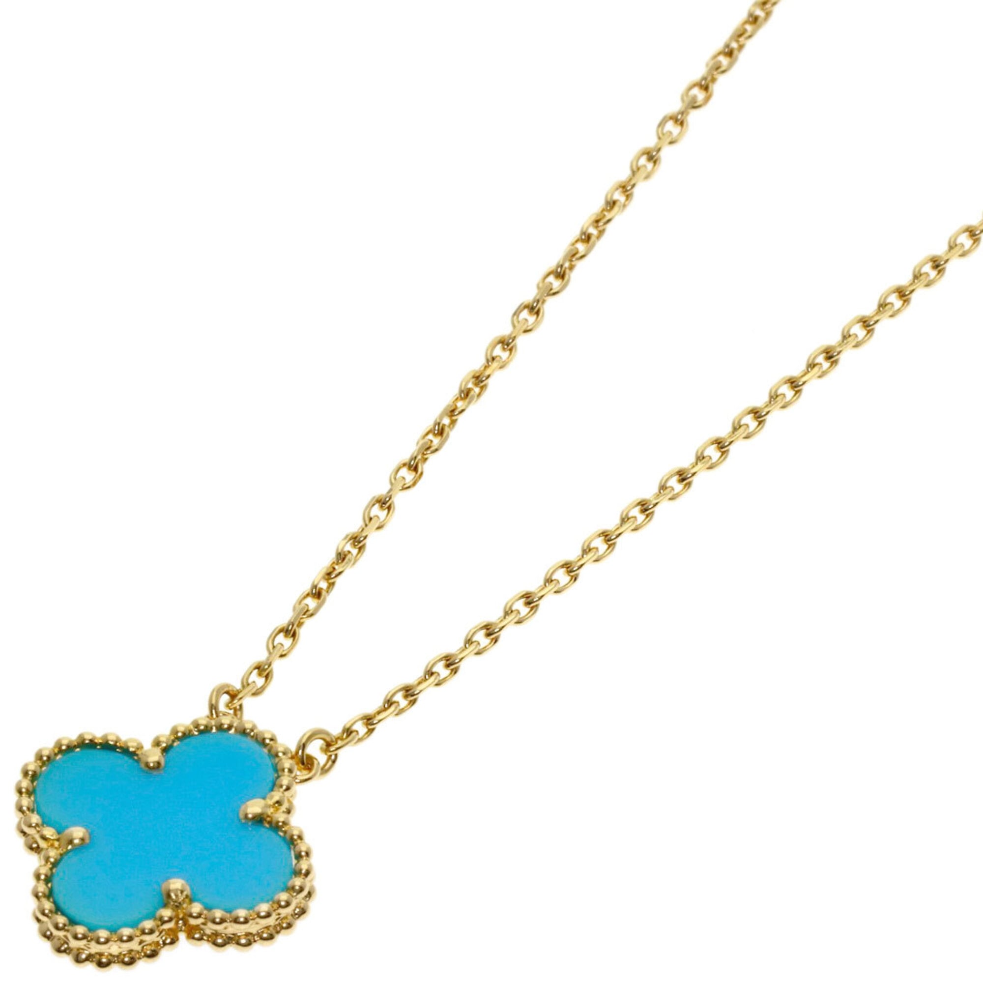 Van Cleef & Arpels Vintage Alhambra Turquoise Necklace, 18K Yellow Gold, Women\'s