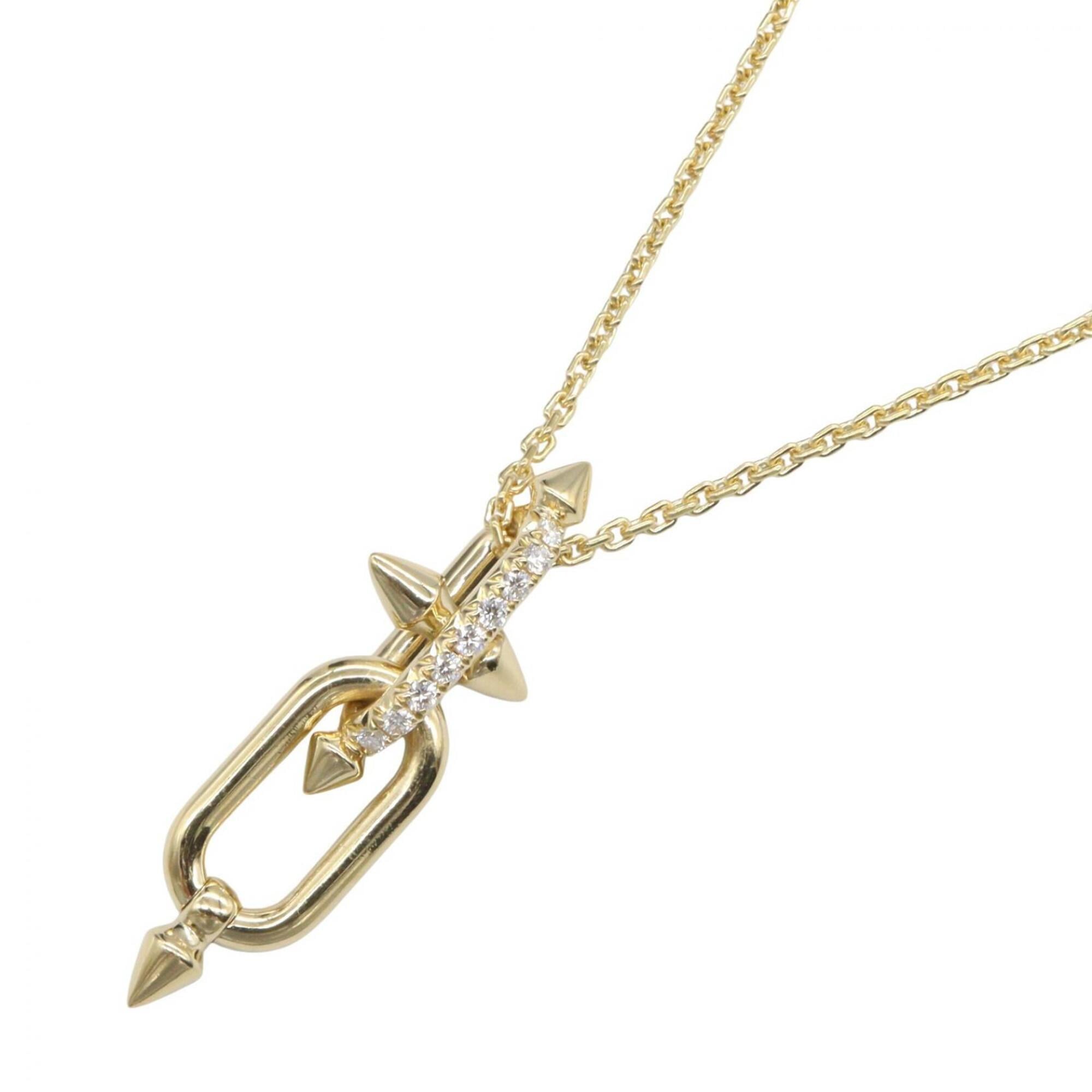 Tiffany & Co. Titan Diamond Necklace, 18K (Yellow Gold), Diamond, Women\'s, Gold Tone, Clear Tone