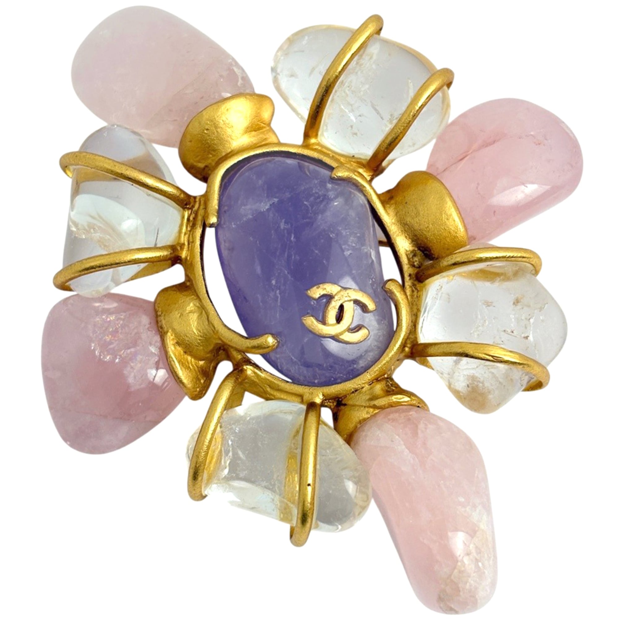 Chanel Coco Mark Brooch, Multicolored, Gold Plated, Women\'s.