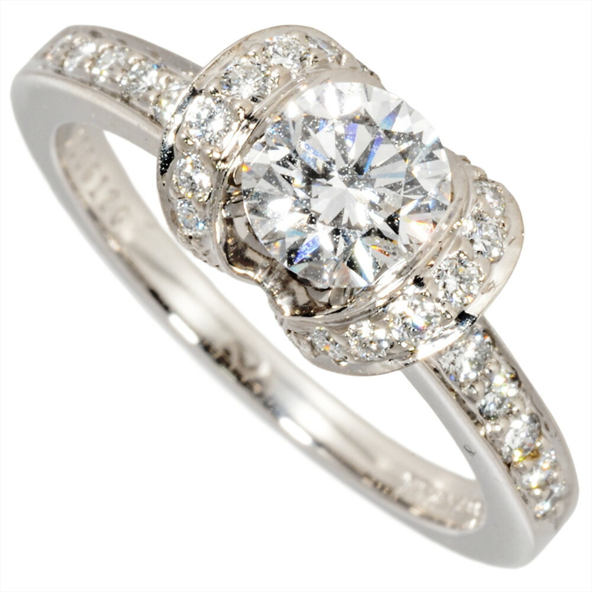 Tiffany & Co. Ribbon Engagement Ring with 0.61ct Diamond, Approximately Size 11, Platinum 950, 5.2g,