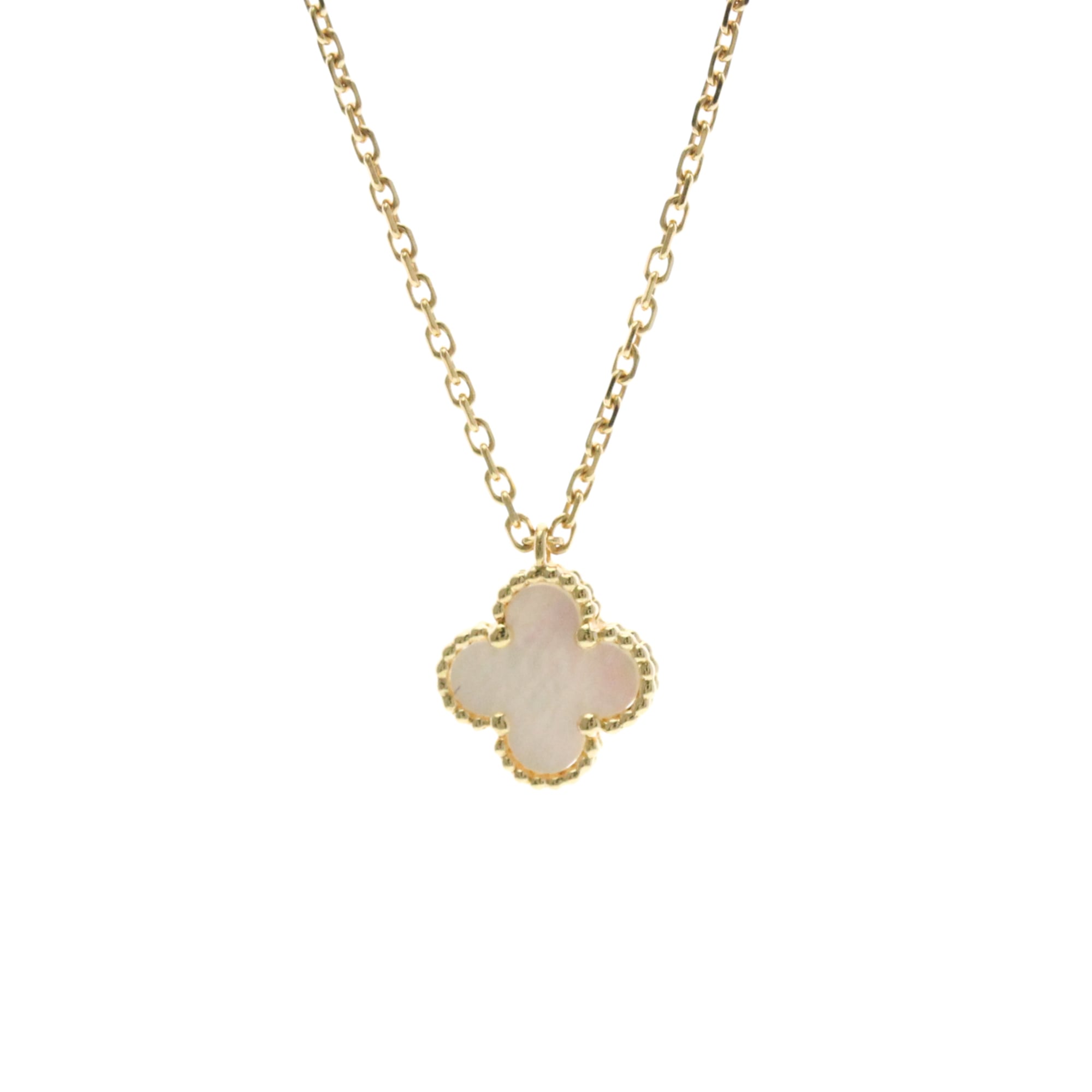 Van Cleef & Arpels Sweet Alhambra Necklace Yellow Gold (18K) Mother Of Pearl Women,Men Fashion Neckl