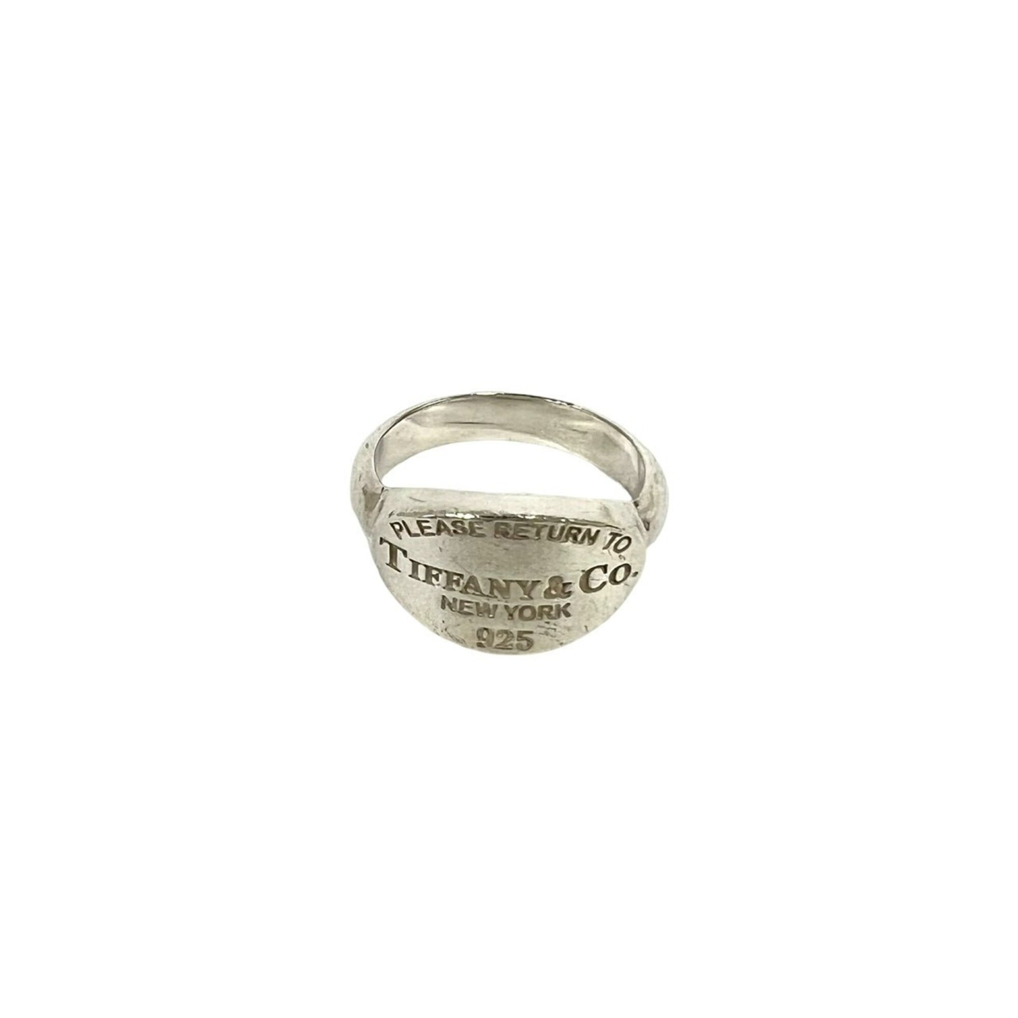 TIFFANY&Co. Tiffany Vintage Return to Oval Ring Logo Sterling Silver 925 Accessory 97221
