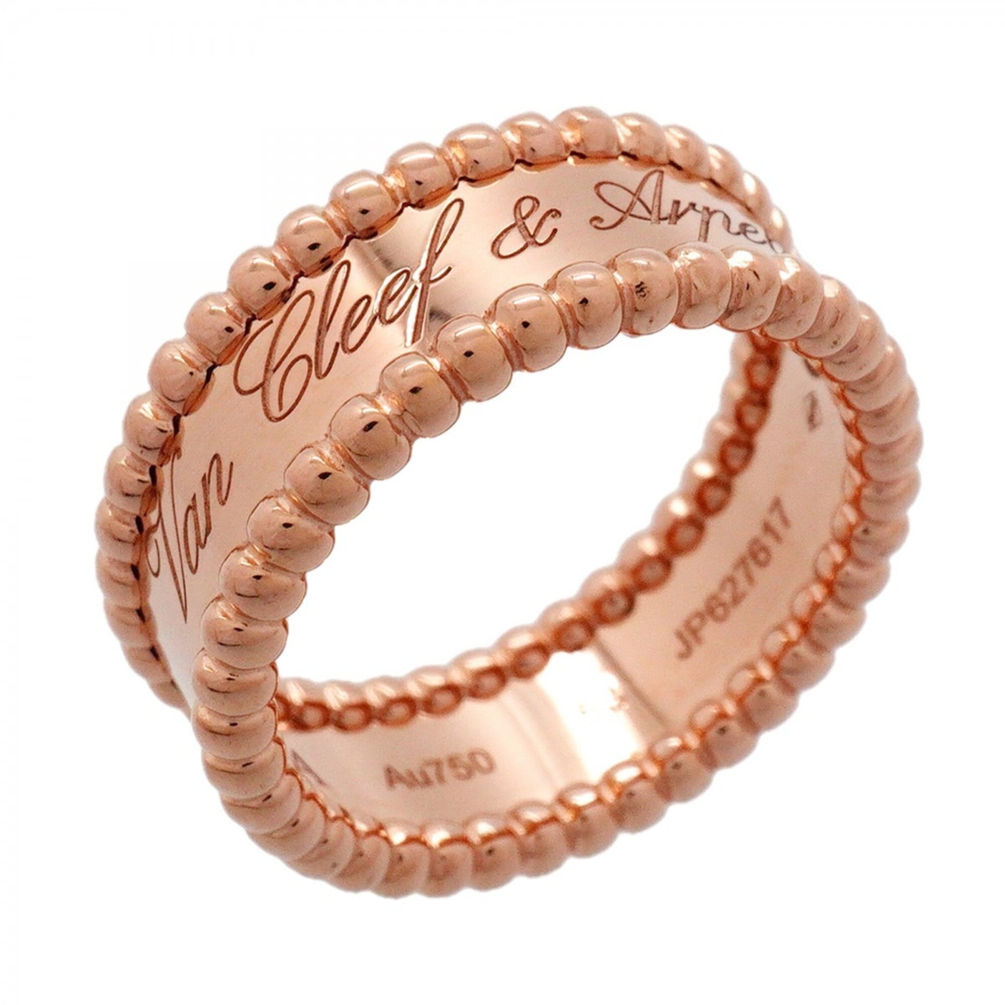 Van Cleef & Arpels Perlee Signature Ring, 18K Pink Gold, Size 53, Women\'s
