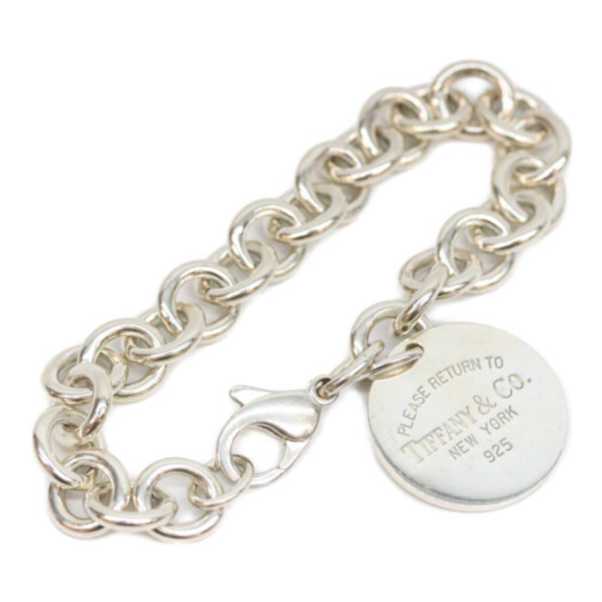 TIFFANY&Co. Tiffany Return to Round Plate SV925 36.7g Bracelet Silver Women\'s