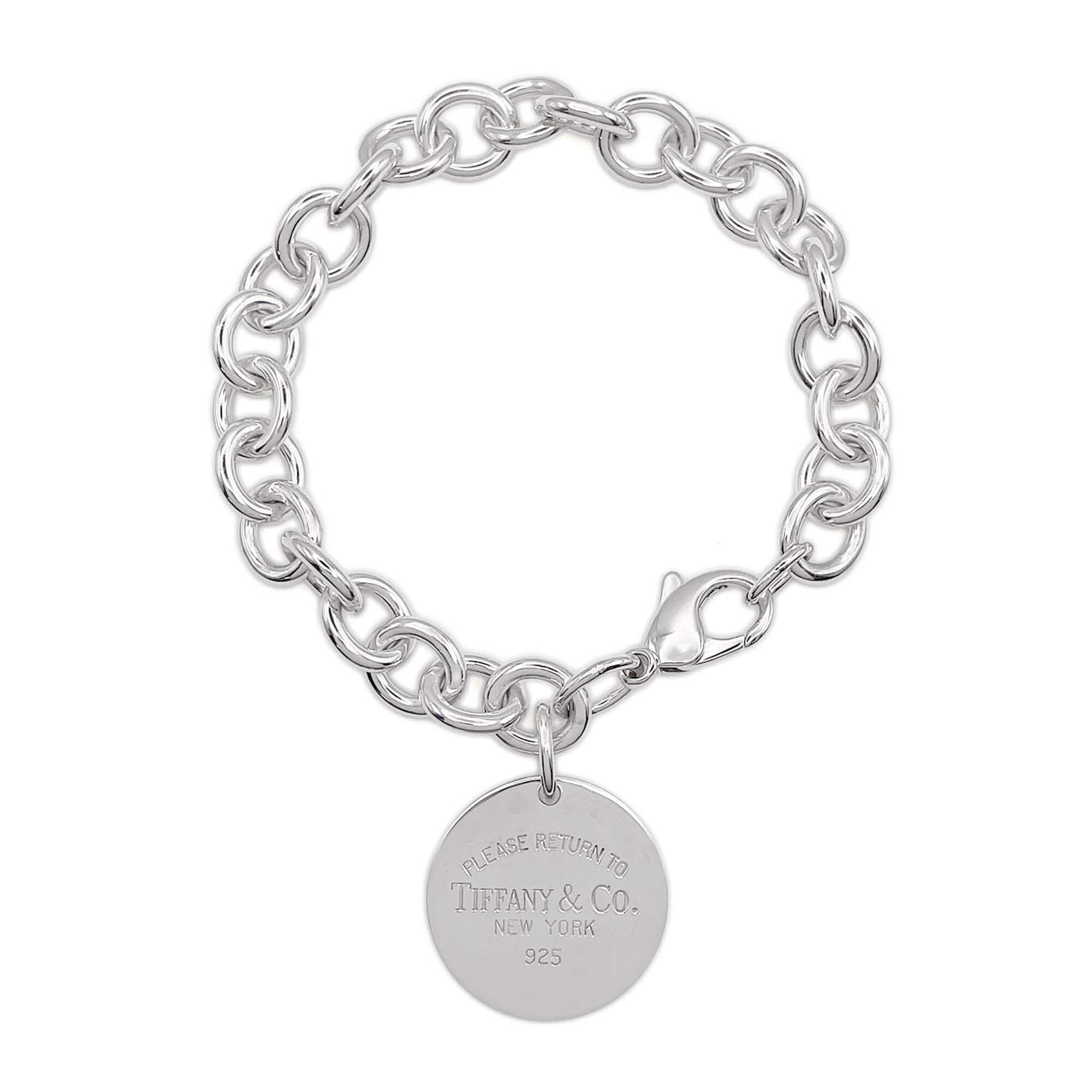 TIFFANY&Co. Tiffany Return to Round Tag Chain Bracelet Bangle SV925 Men\'s Women\'s