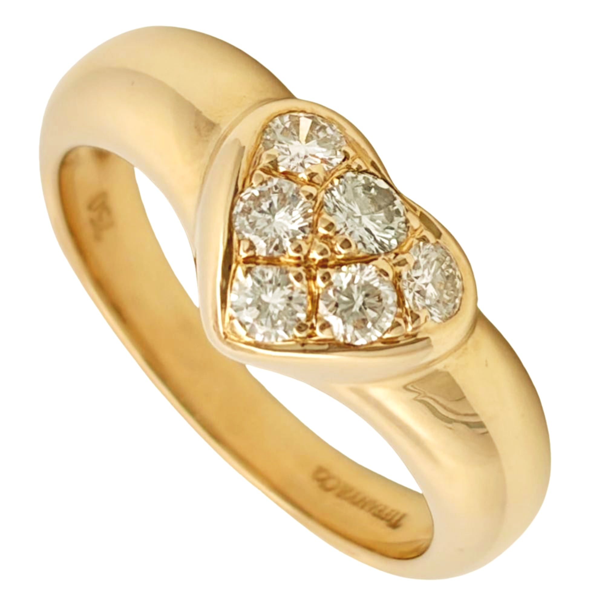 Tiffany & Co. Friendship Heart PavŽ Ring, Diamond Approx. 18K Yellow Gold (4.0g), Women\'s