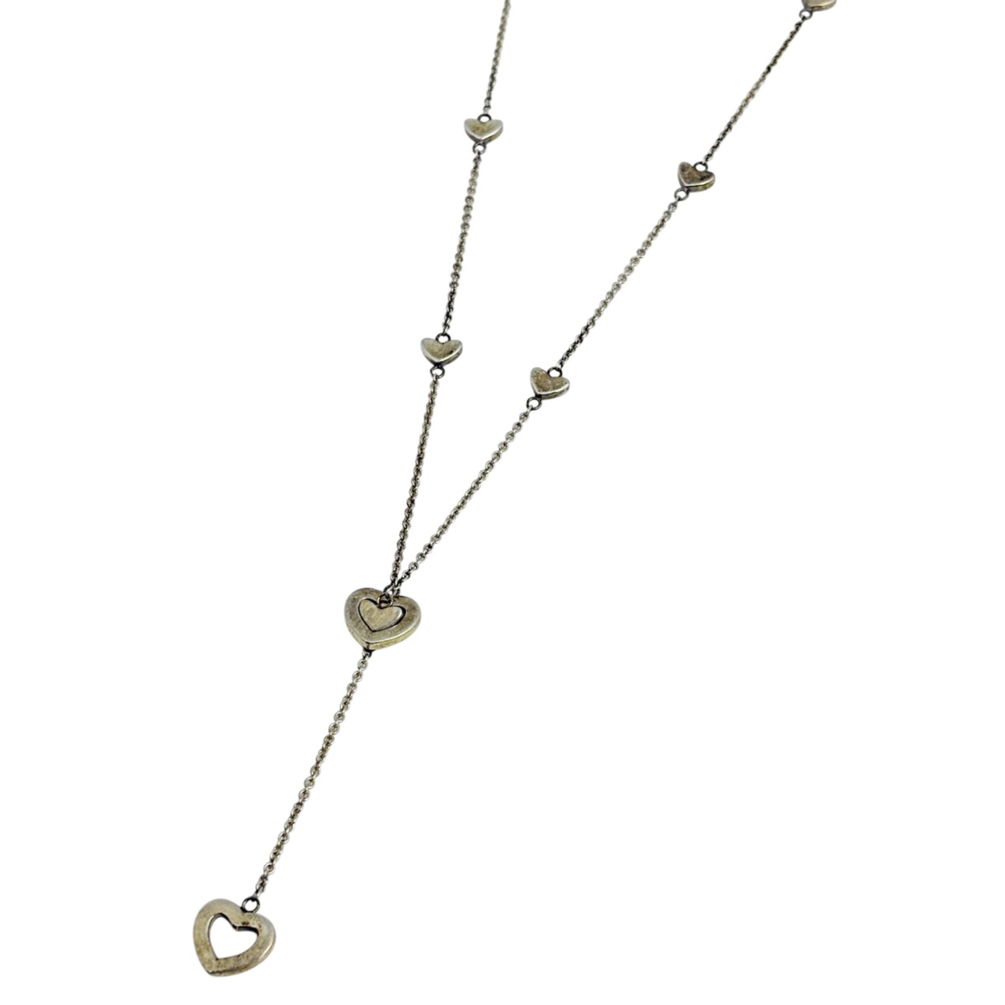 Tiffany & Co. Heart Link Necklace Lariat Sterling Silver 925 Women\'s