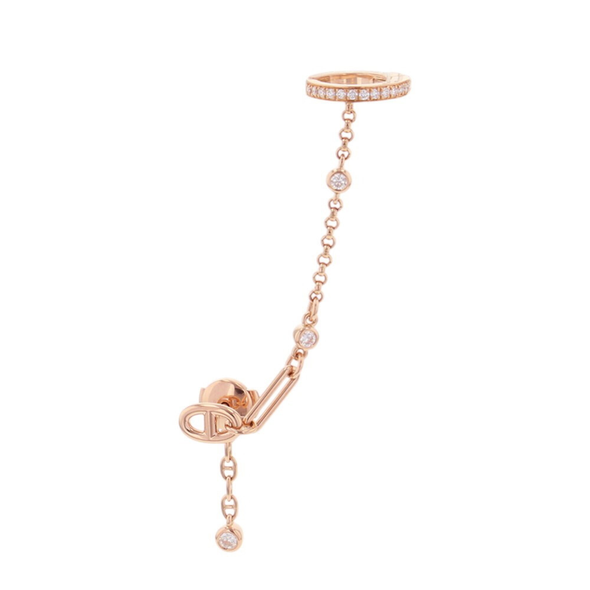 Herms Single Ear Cuff (Left Ear) Chaine d\'Ancre Chaos Diamond 0.1ct 18KPG HERMES Earrings