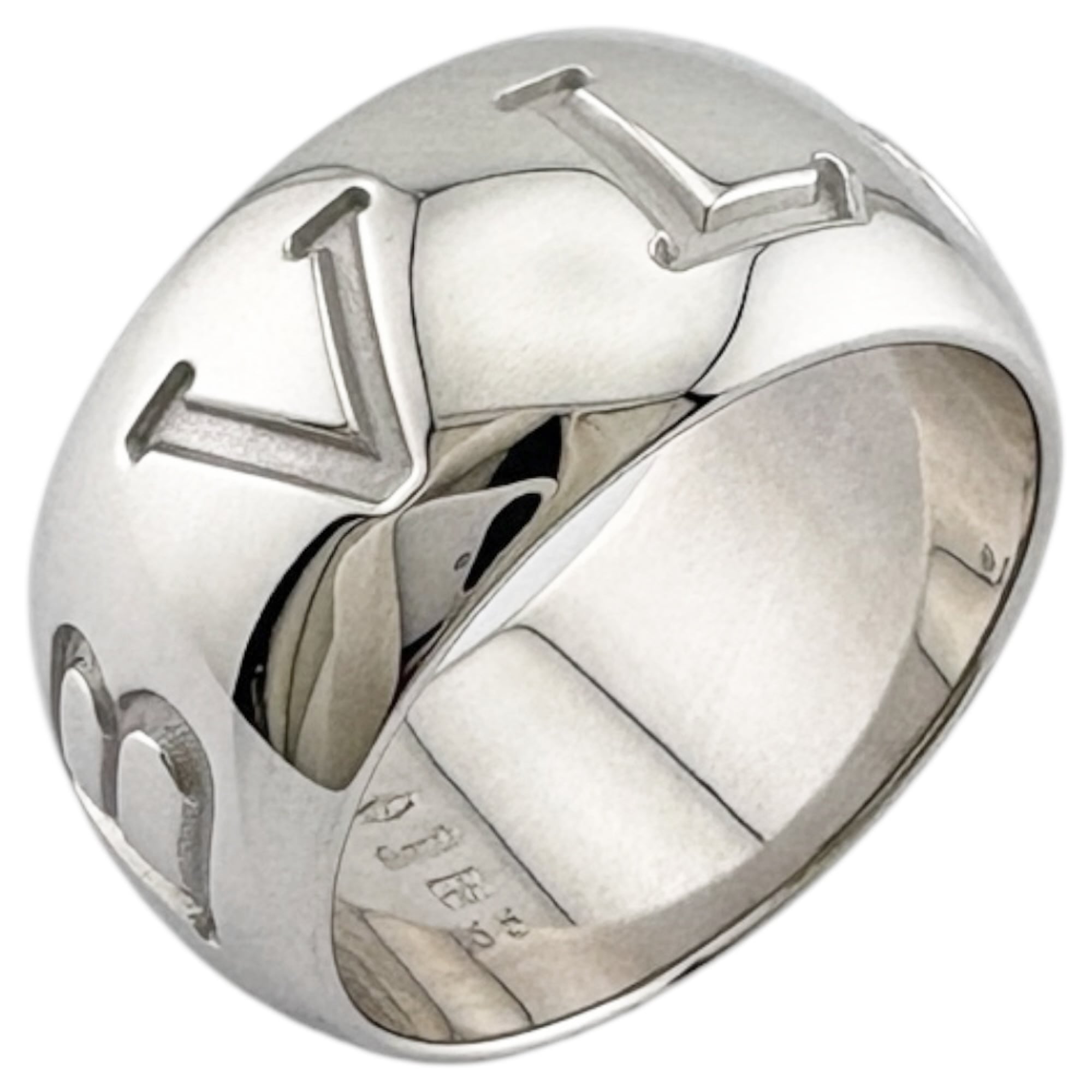 Bulgari Monologo Ring, 1, 18K White Gold, Women\'s BVLGARI