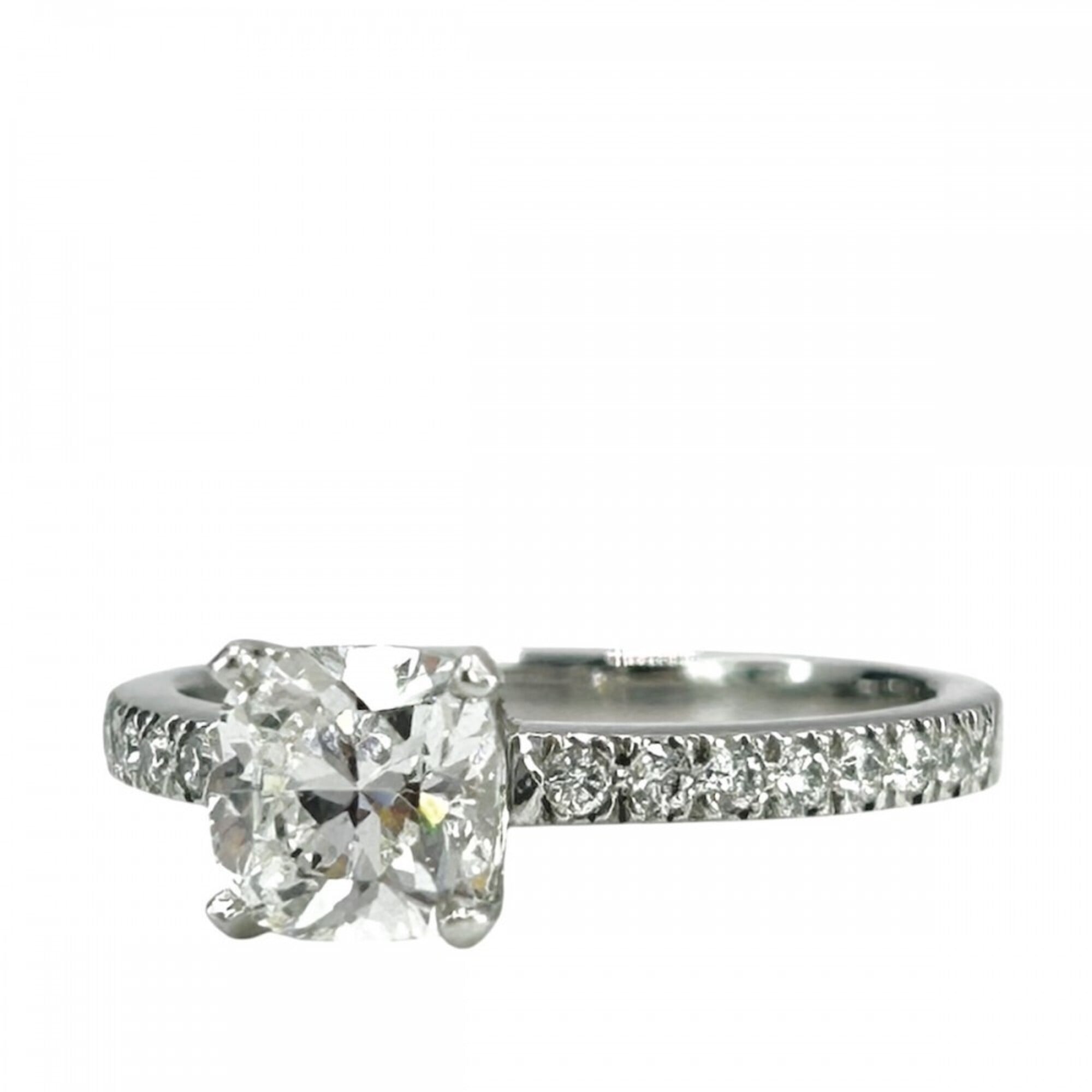 Tiffany & Co. Novo Brilliant Engagement Ring for Women, Cushion Cut Pave Diamond, Platinum 950, Appr