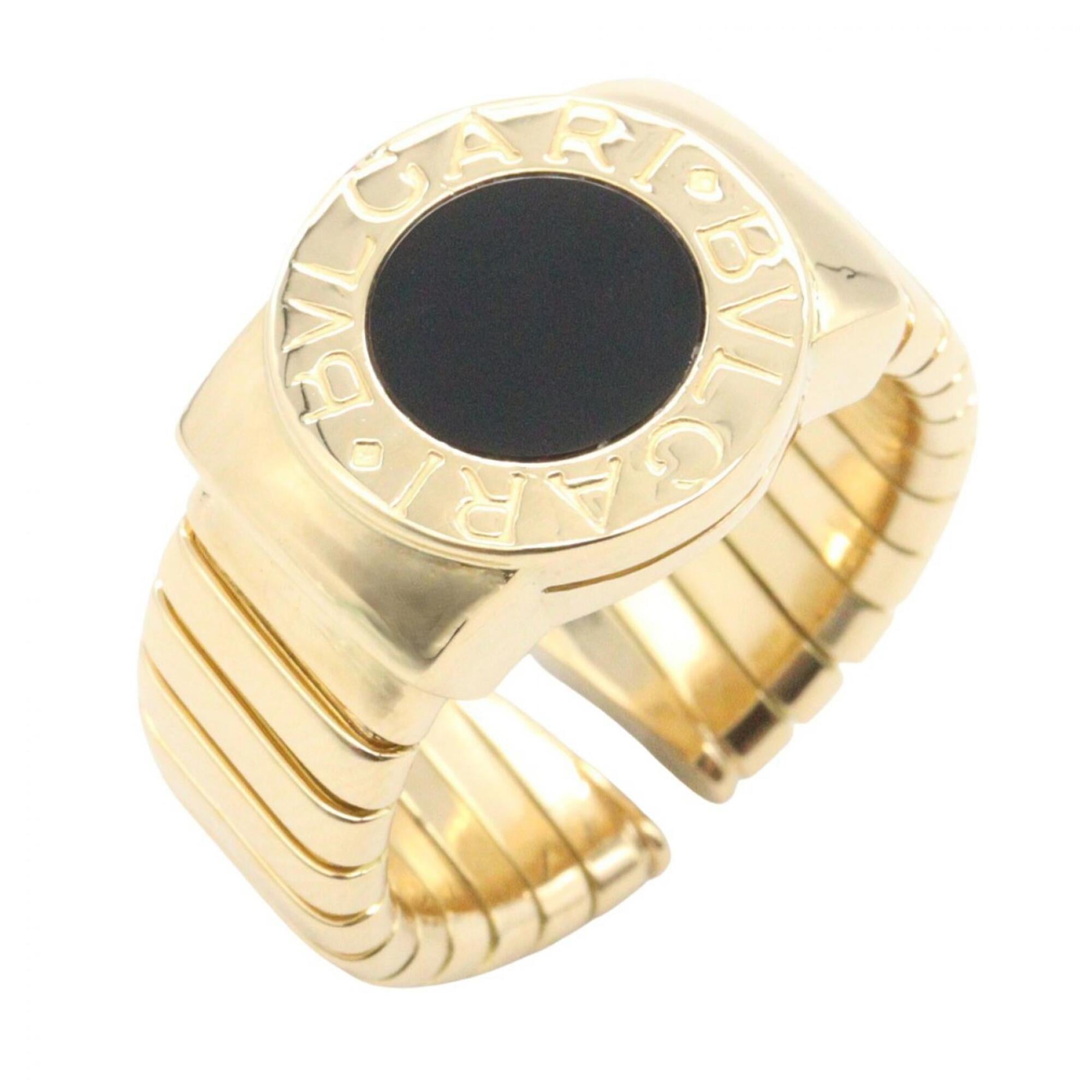 BVLGARI Onyx Ring, 18K (Yellow Gold) Onyx, Men\'s and Women\'s, Gold Tone, Black Tone