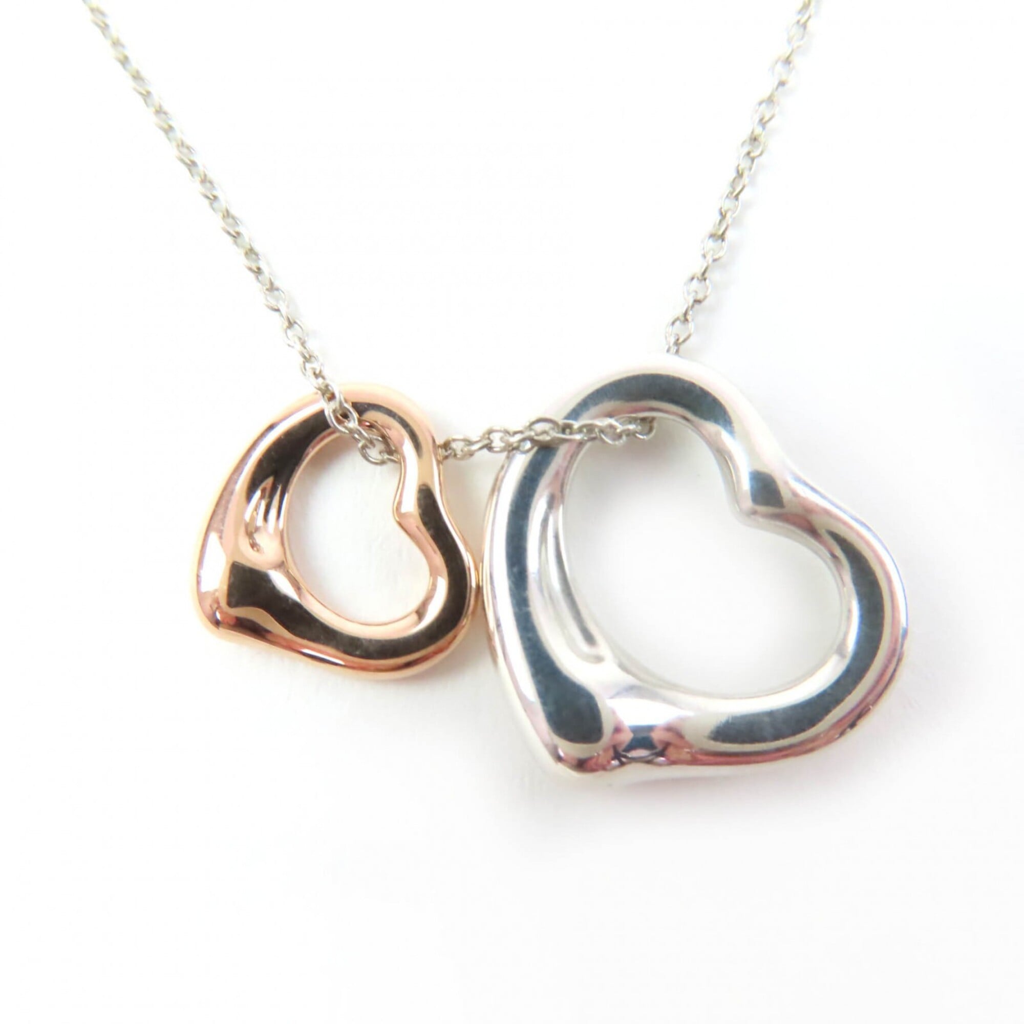 TIFFANY&Co. Tiffany Elsa Peretti Open Heart Pendant AG925 750 (18KPG) Combination Silver and Rose Go