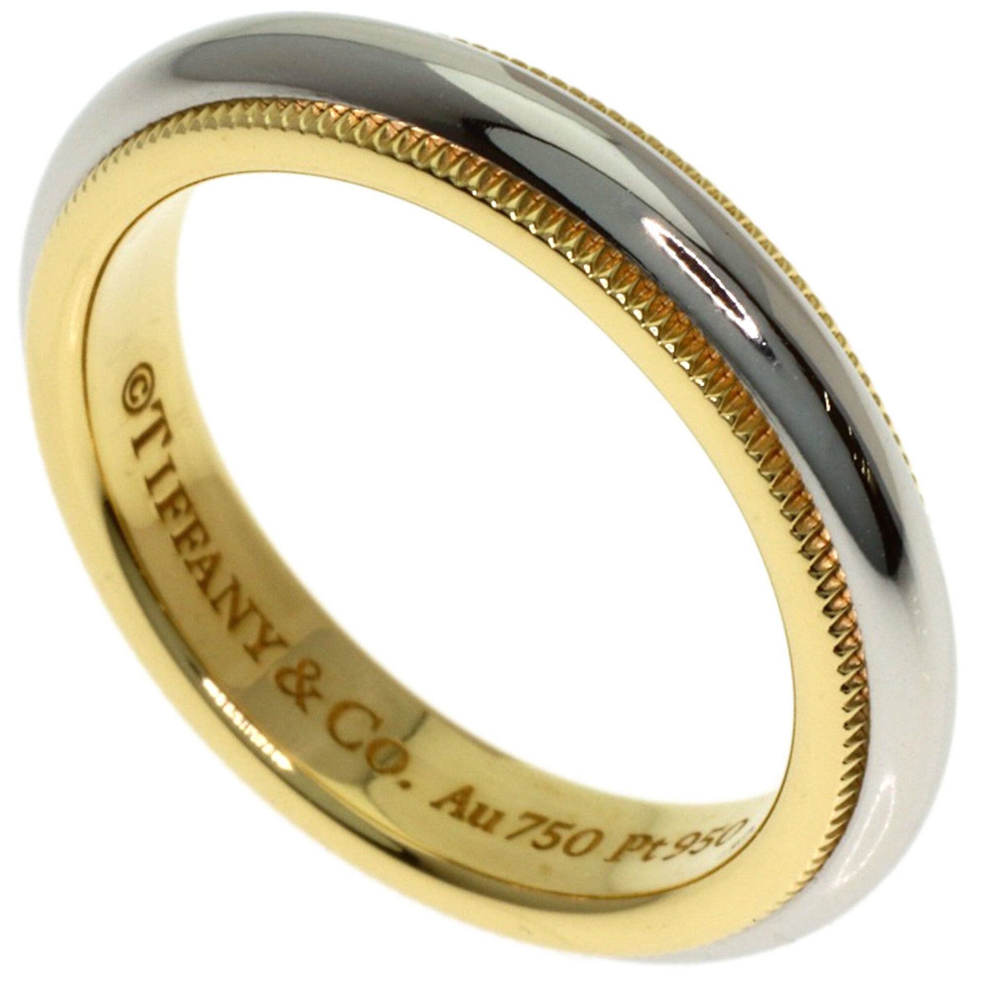 Tiffany & Co. Milgrain Ring, Platinum PT950/18K Yellow Gold, Women\'s.