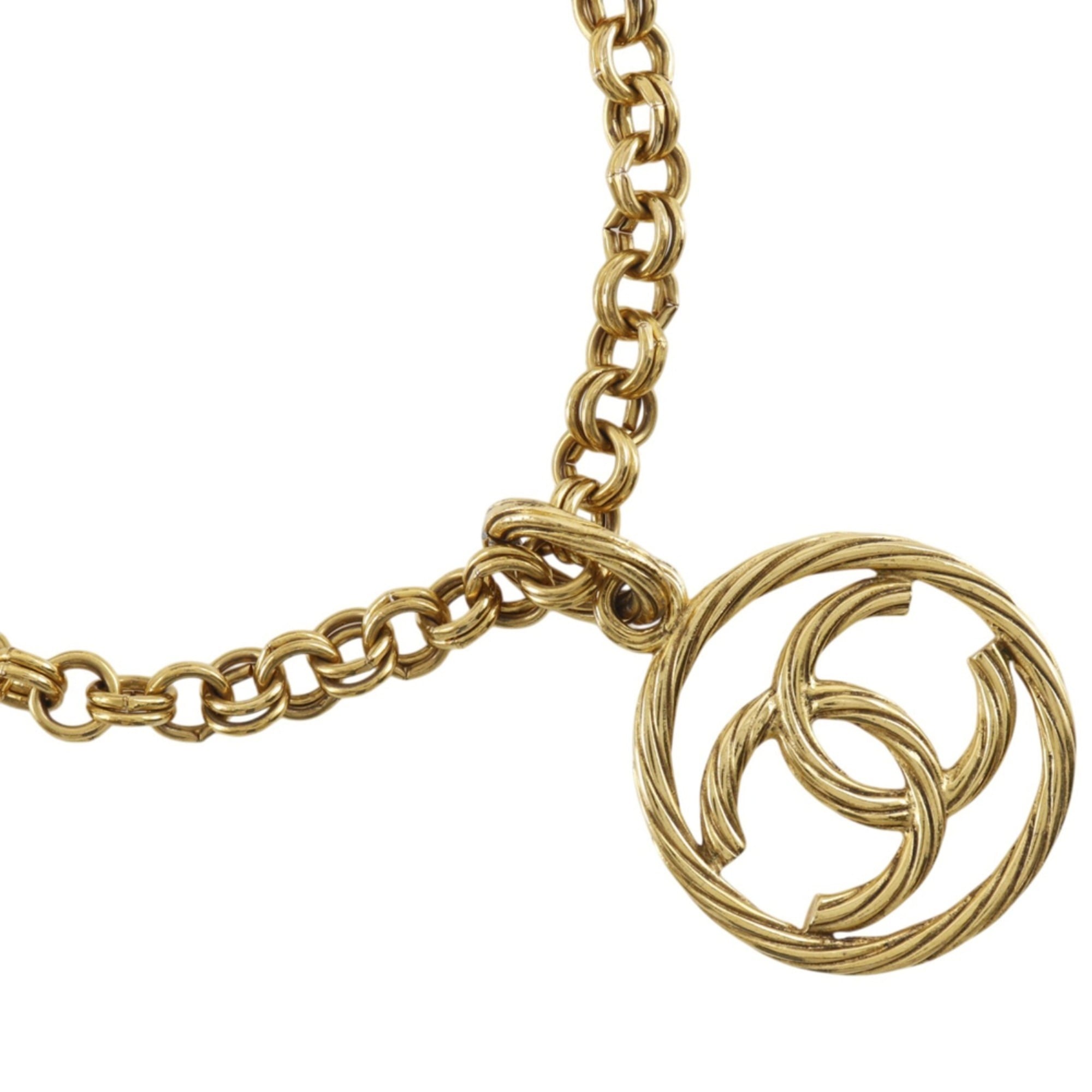 Chanel Coco Mark Necklace, Gold Plated, 1993, 93P, Approx. 112g, Women\'s.