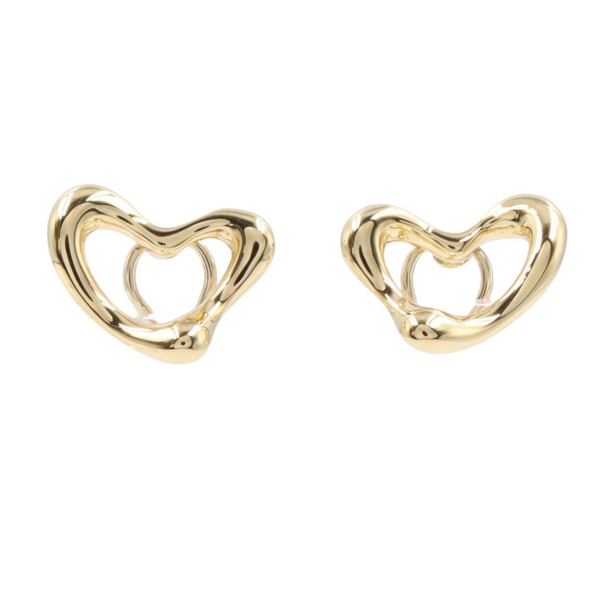 Tiffany & Co. Open Heart Rutilated Quartz Earrings, 18K Yellow Gold, Women\'s Jewelry, Gold Tone