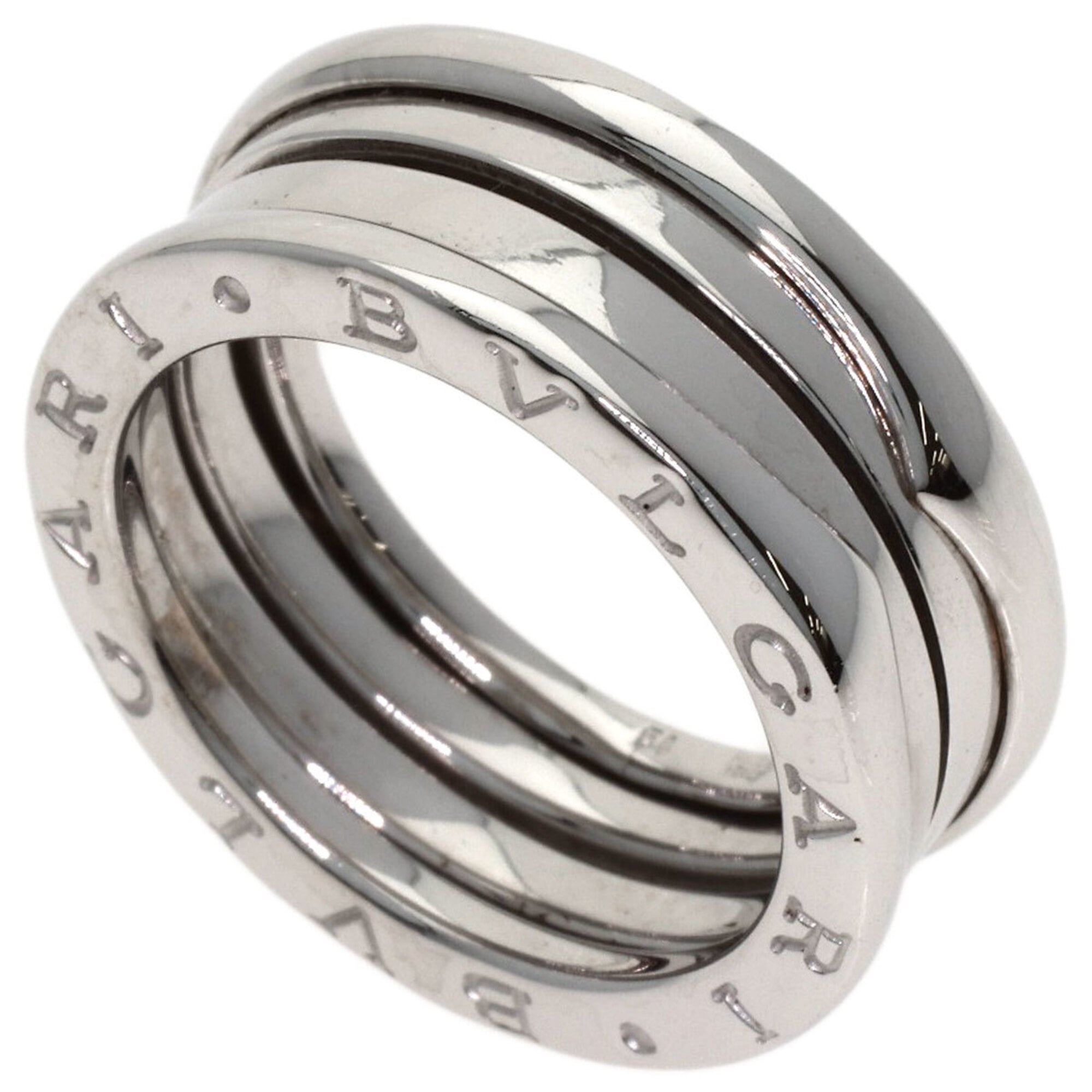 BVLGARI B-zero1 2-band ring #54, 18K white gold, women\'s.