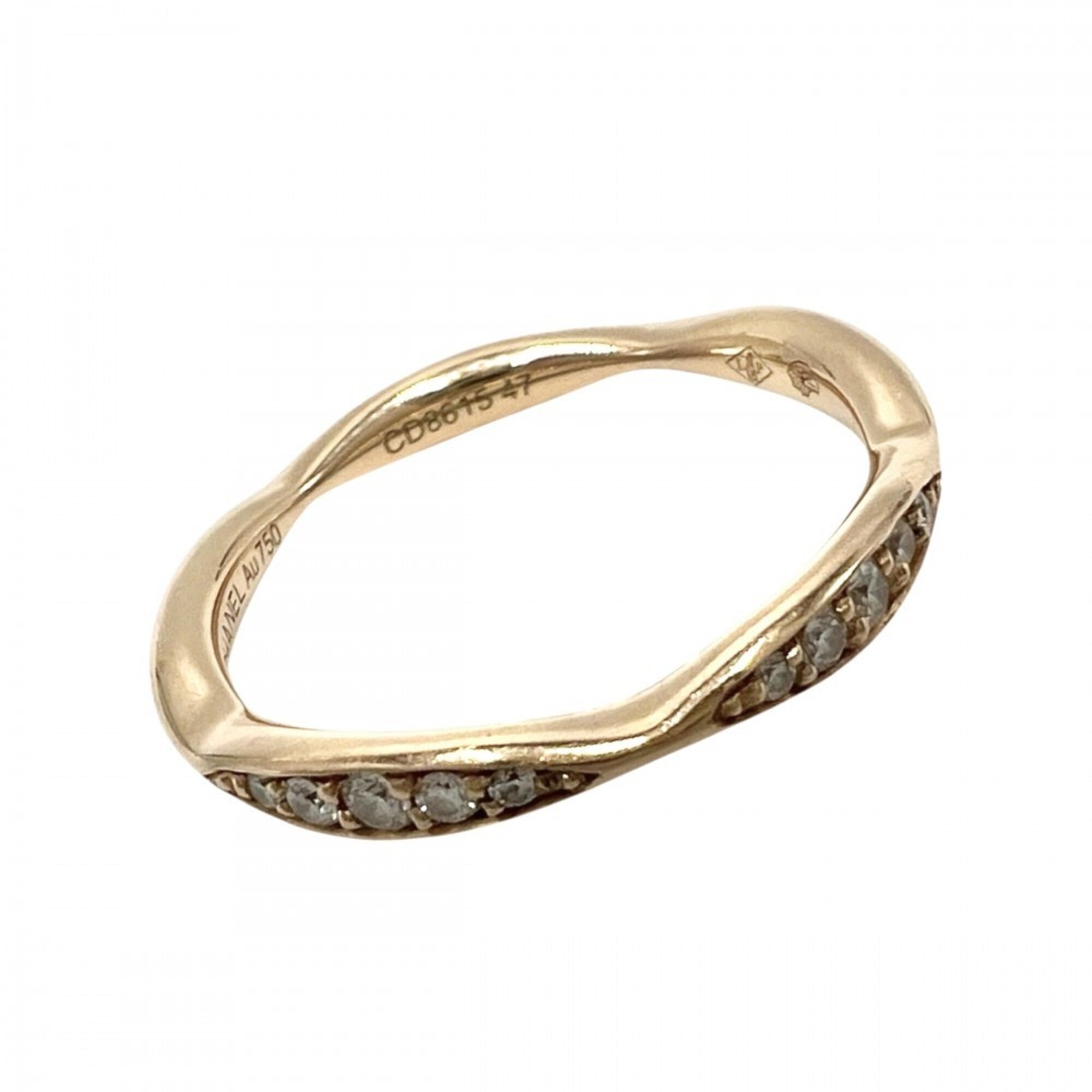 Chanel Women\'s Camellia Collection Half Eternity Ring, Au750 K18PG, Size 47, CHANEL K18 Pink Gold,