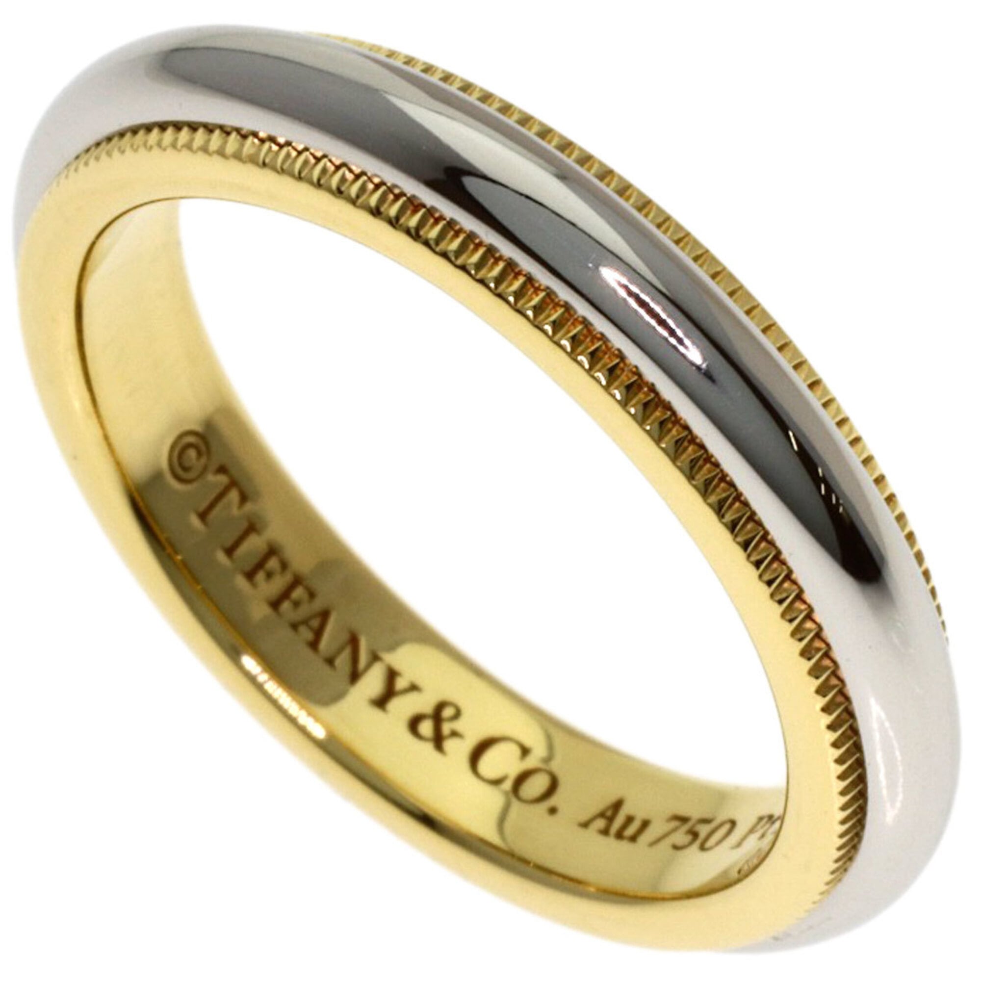 Tiffany & Co. Milgrain Ring, Platinum PT950/18K Yellow Gold, Women\'s.