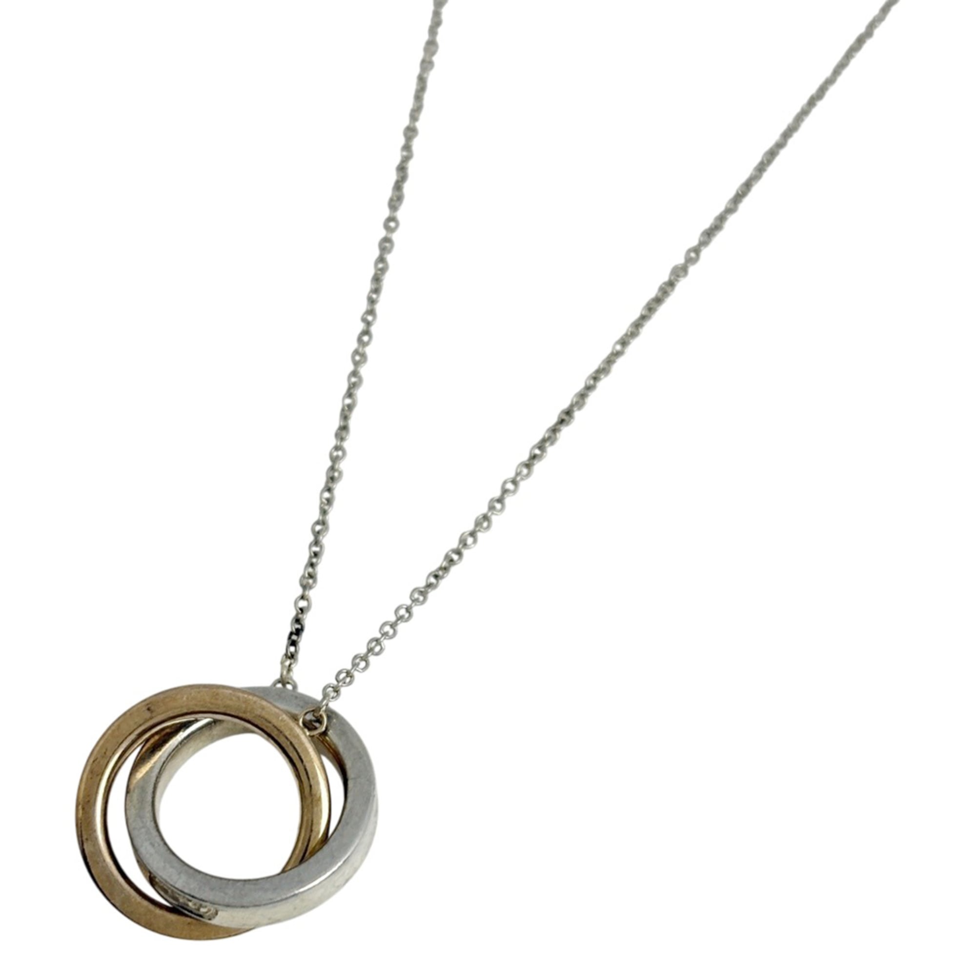 Tiffany & Co. Interlocking Circle Necklace 1837 Sterling Silver 925 Metal Women\'s